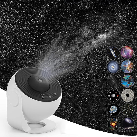 Star Projector, Planetarium Light Galaxy Projector, Night Light with 13 Replacement Discs, Large Projection Area, HD Image with Solar System Constellation Moon for Kids Adults Bedroom Ceiling