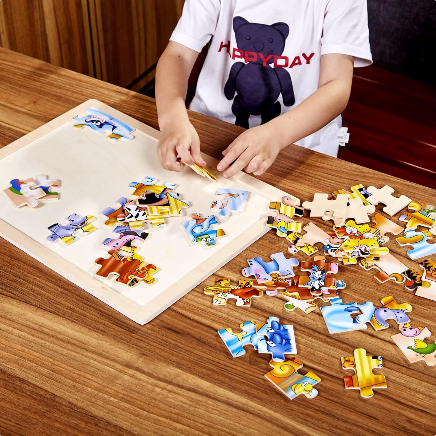 Noah Jigsaw Puzzles for Toddlers Age 3-5, 48pcs Preschool Educational Learning Toys Sets Gift for Baby Infants Boys and Girls (Noah's Ark…)
