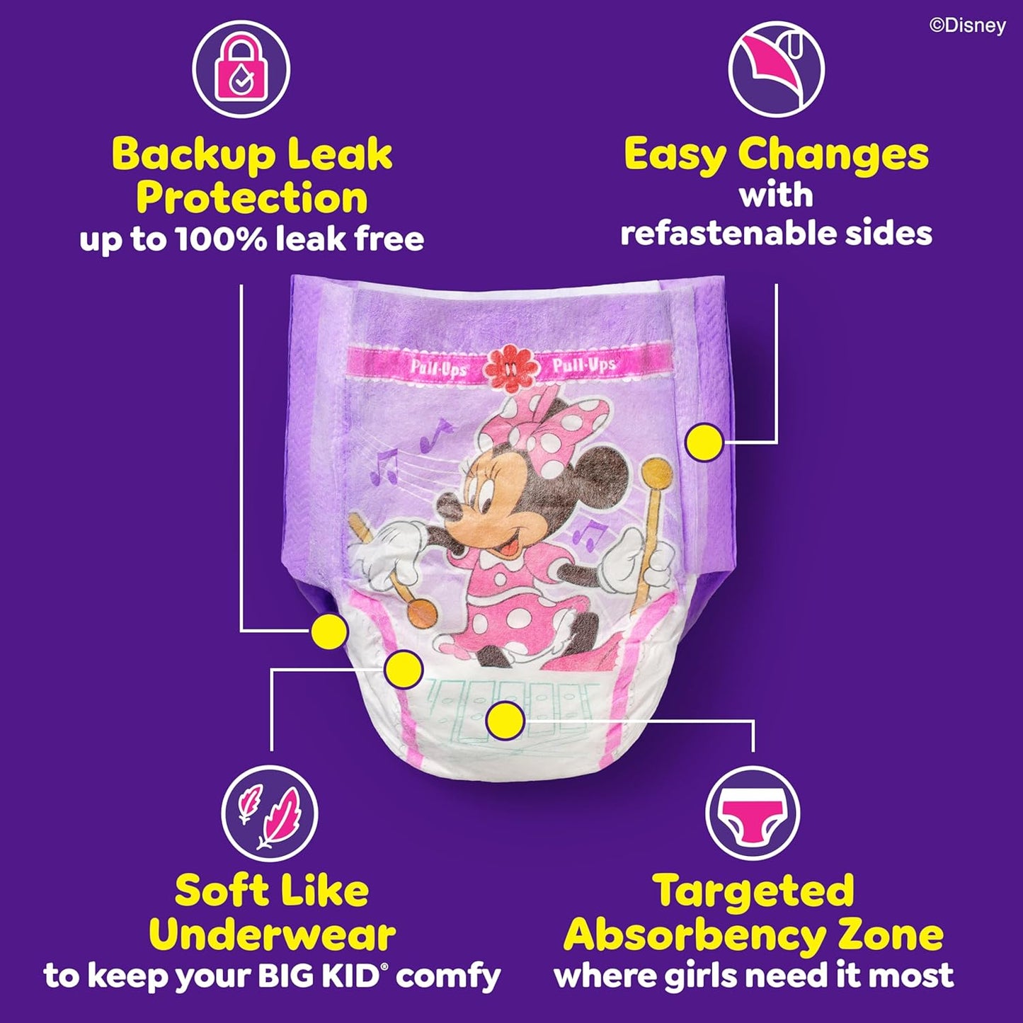 Pull-Ups Girls' Potty Training Pants, Size 4T-5T Training Underwear (38-50 lbs), 56 Count