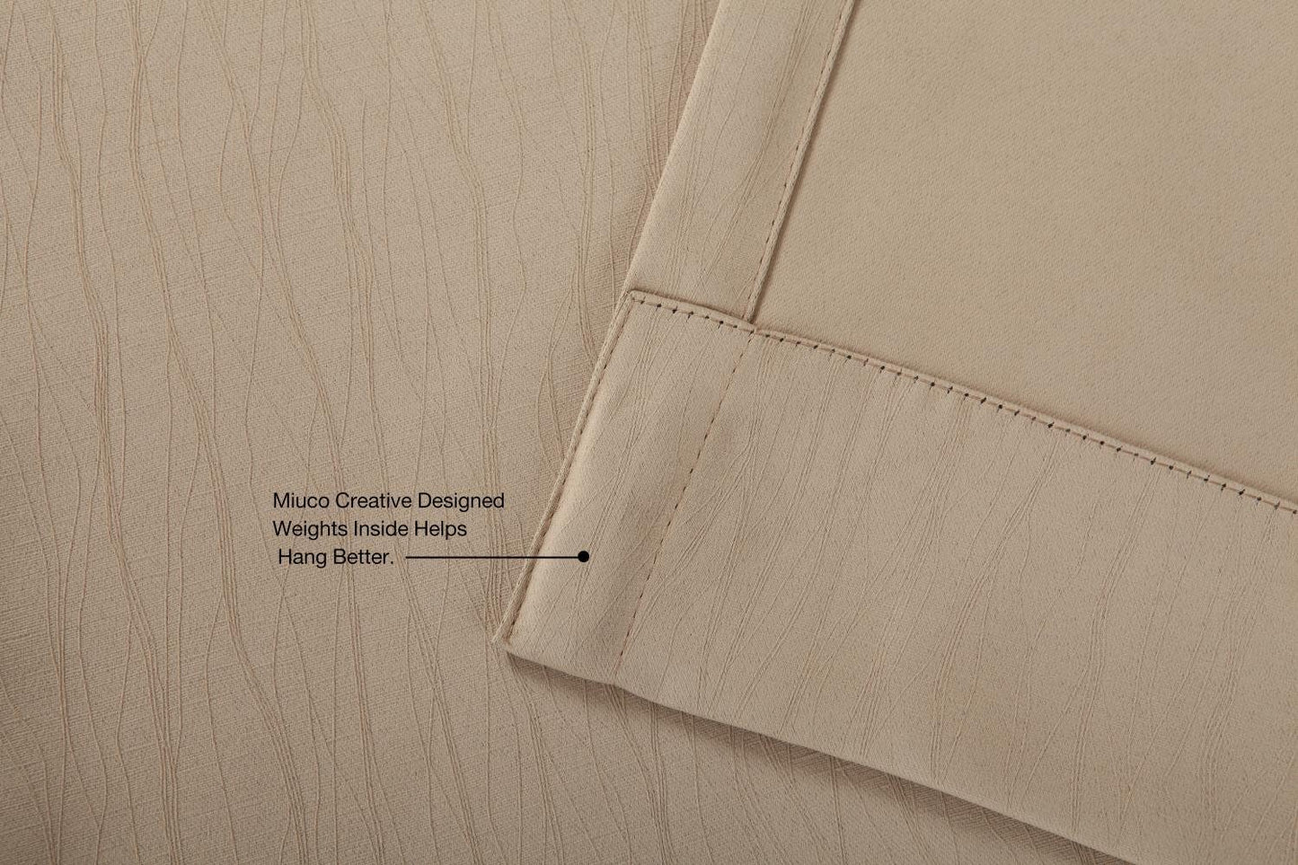 MIUCO Blackout Curtains Room Darkening Curtains Textured Grommet Window Curtains for Living Room 2 Panels 52x84 Inch Long Taupe