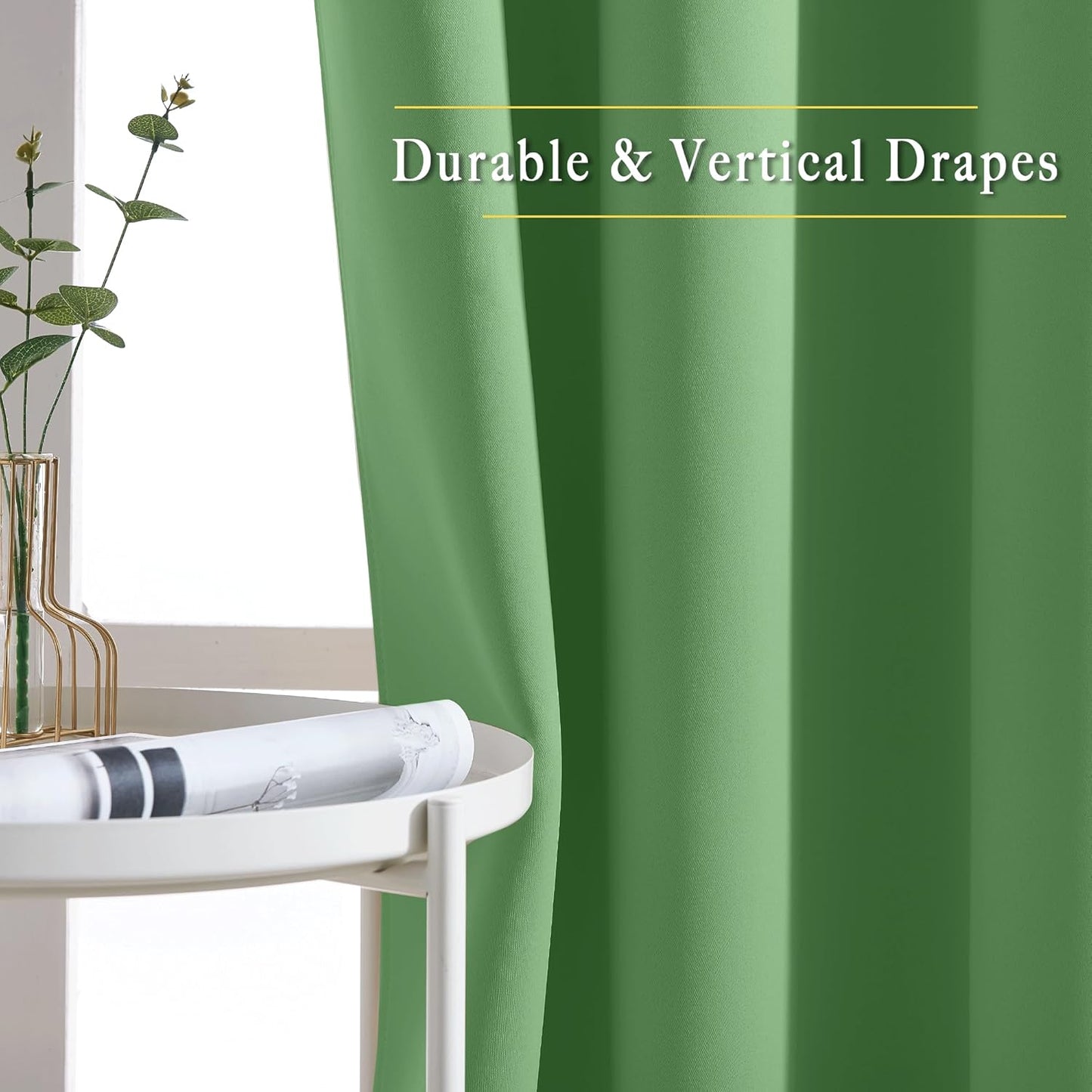 NICETOWN Forest Green Blackout Doorway Curtains 80 inches Long, Grommet Light Blocking Window Treatments Sound Reducing Privacy Drapes for Living Room/Bedroom, 2 Panels, W46 x L80