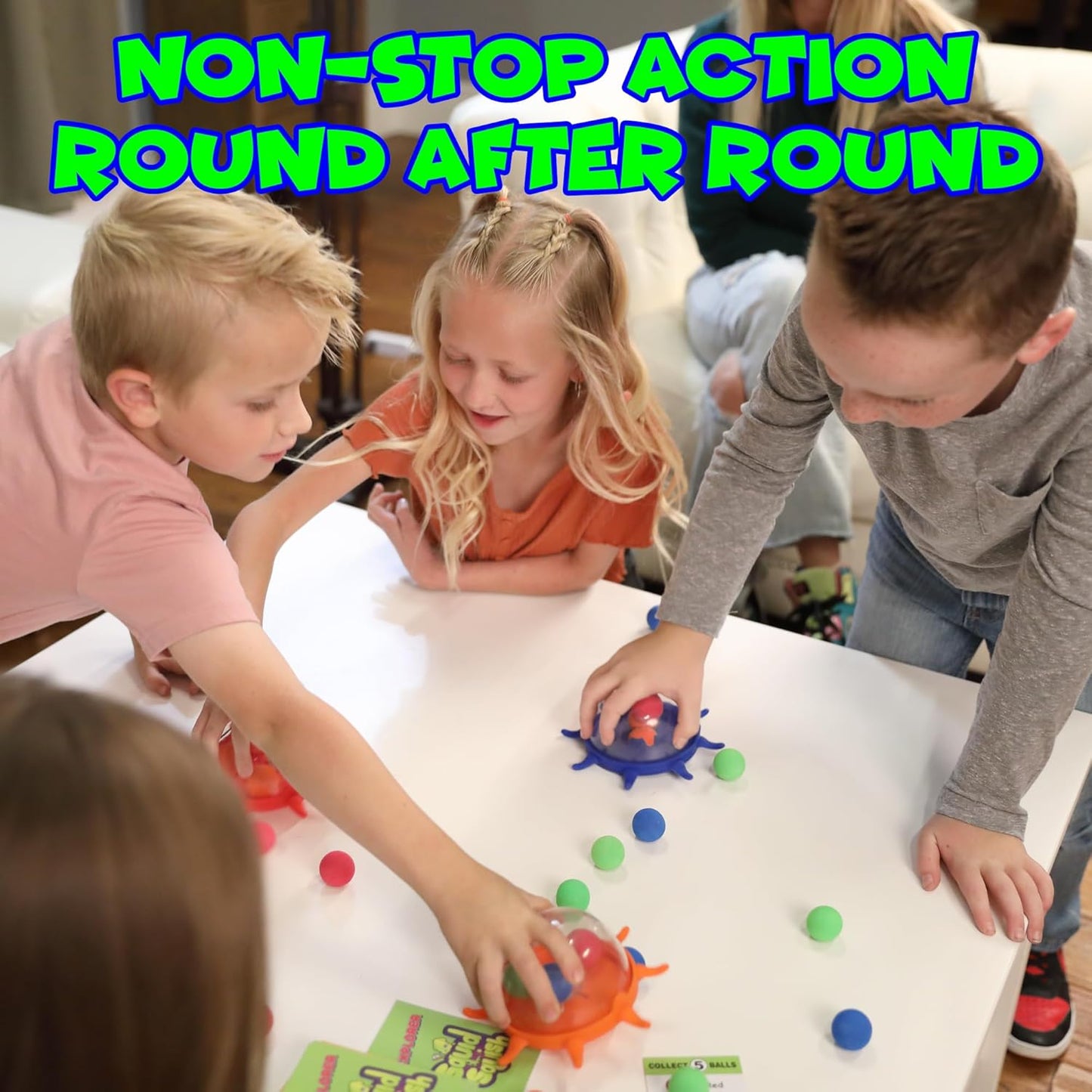 Funwares Colorful Squid Squish: Fast-Paced Floor Game for Kids, Interactive Learning, Hand-Eye Coordination, Counting and Color Game, Active Play, 2-4 Players, Ages 4-8 - (32 Spare Balls)