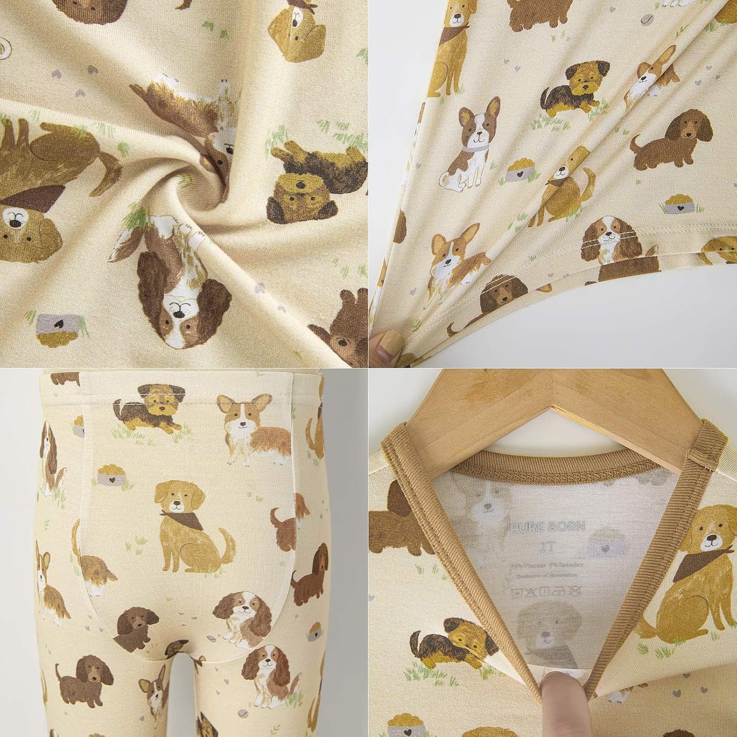 pureborn Baby Viscose From Bamboo Pajamas Set Pjs - Kids Toddler Girl Snug Fit Viscose Sleepwear 2pcs 18M-8Y