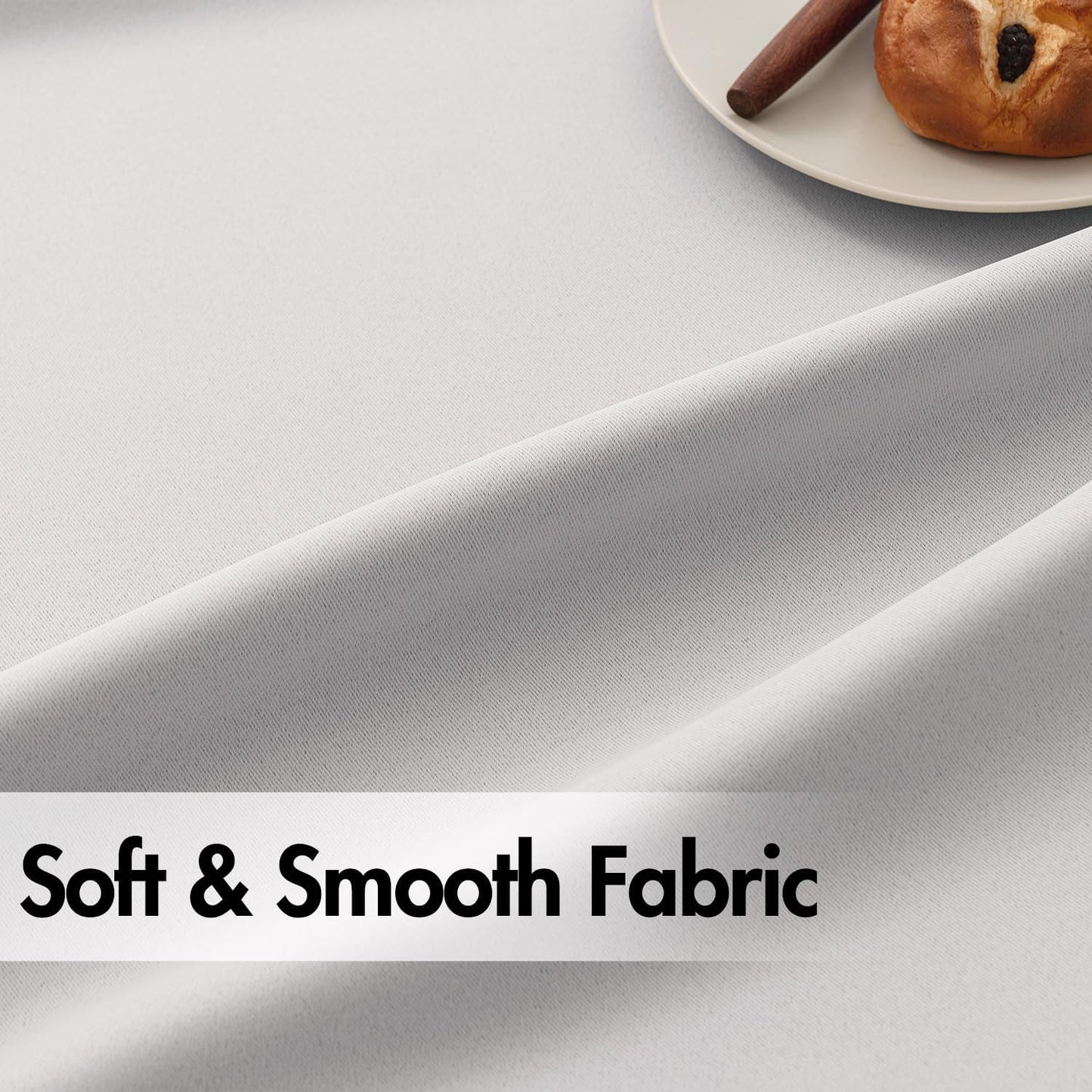 ANRODUO Back Tab Blackout Curtains for Bedroom Living Room, Rod Pocket Pinch Pleated Thermal Insulated Room Darkening Curtains 72 Inches Long 2 Panels, Greyish White, 42 x 72 Inch