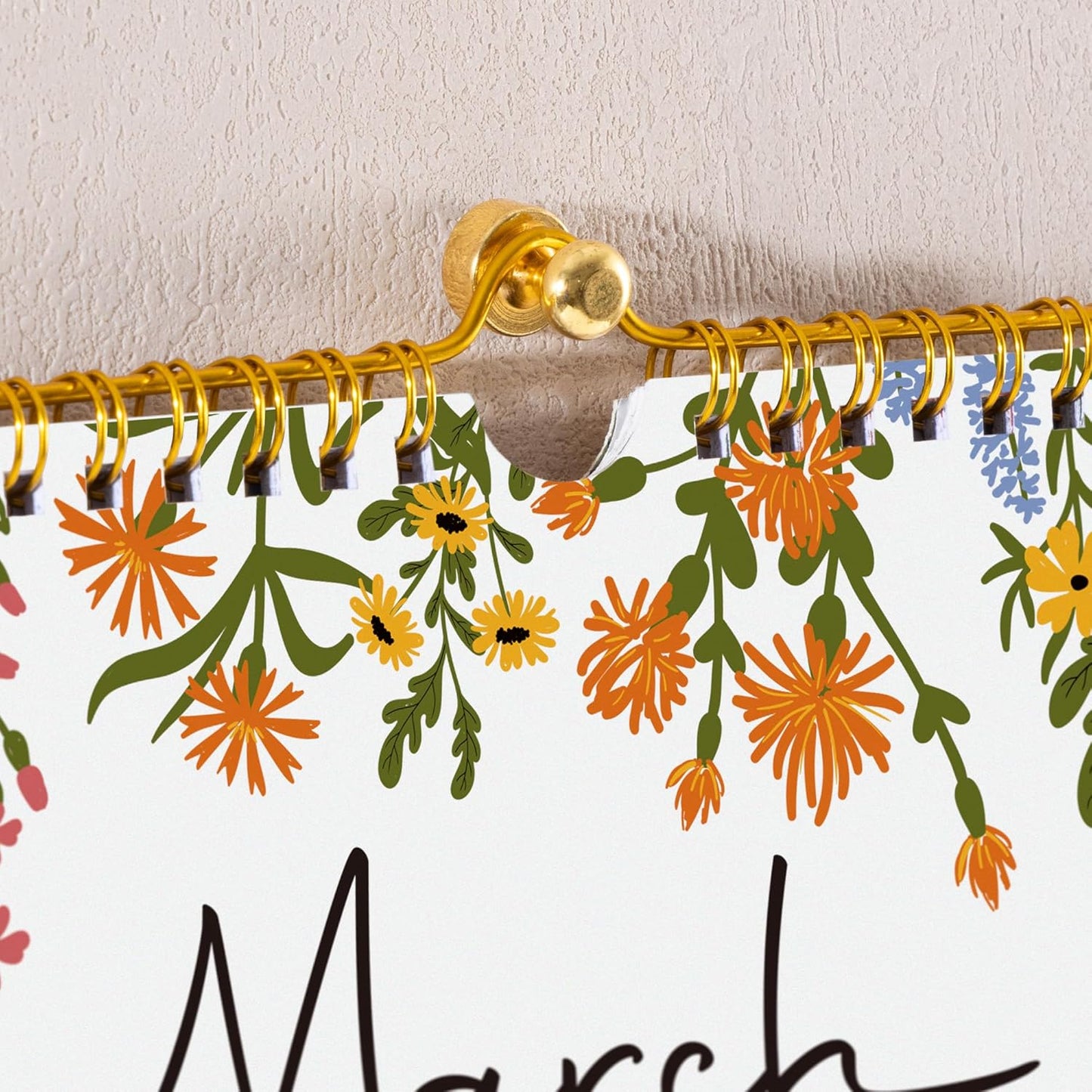 2025-2026 Calendar, Cabbrix Wall Calendar 2025, 18 Months Calendar Runs From July 2025 - December 2026, 15" x 12", Twin-Wire Binding, Hanging Hook, Floral Design