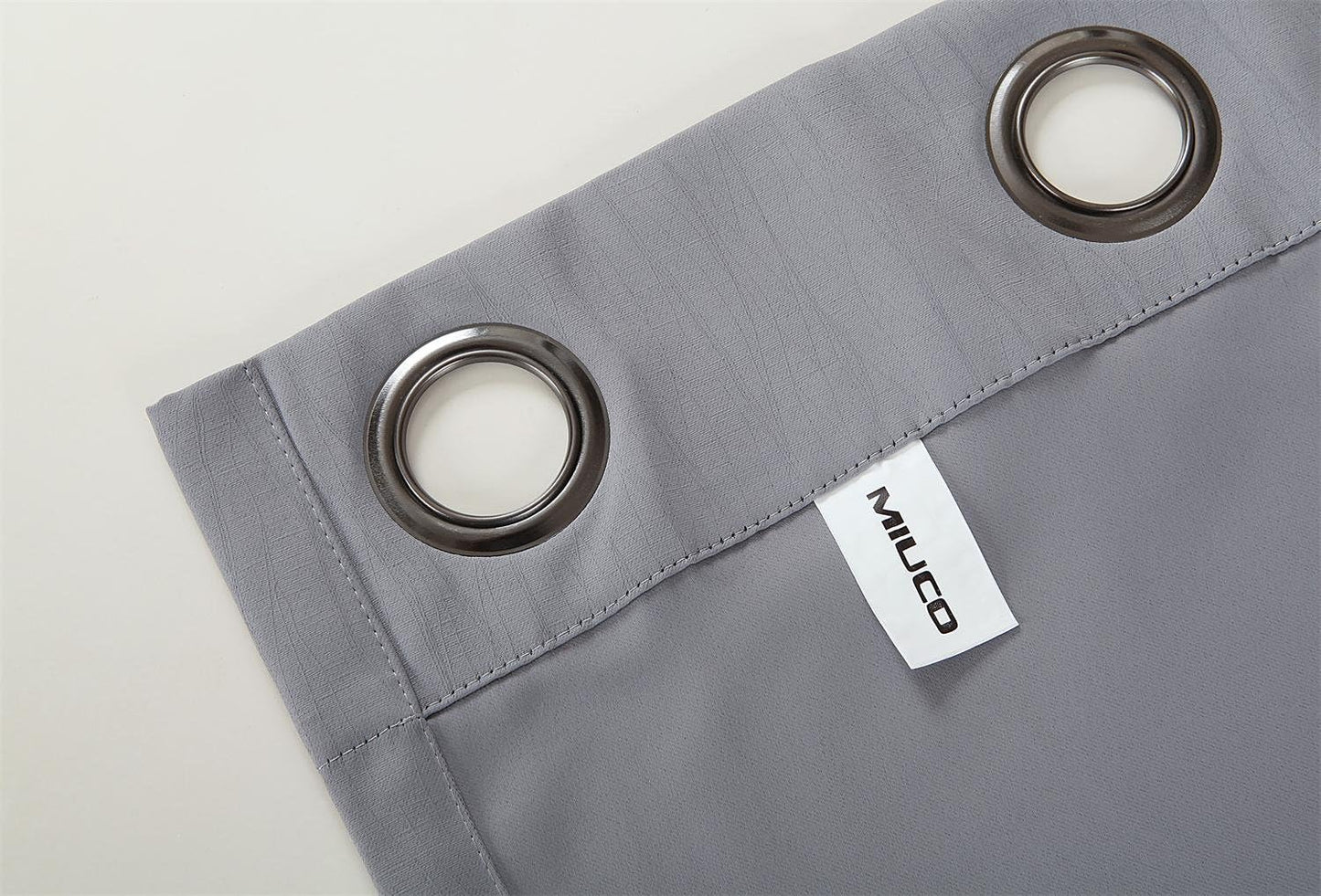 MIUCO Room Darkening Textured Grommet Thermal Insulated Blackout Curtains for Doors Set of 2 52x95 Inch Long Silver