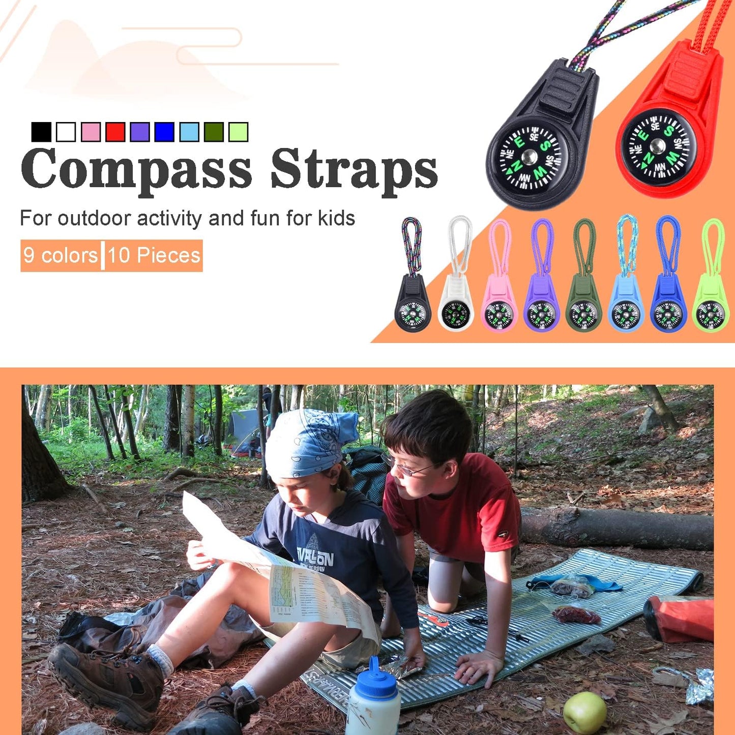 Mini Compass for Kids Compass Keychain，Button Compass Bulk kit，Paracord Hiking Survival Small Compasses，Kids Scout Compass.