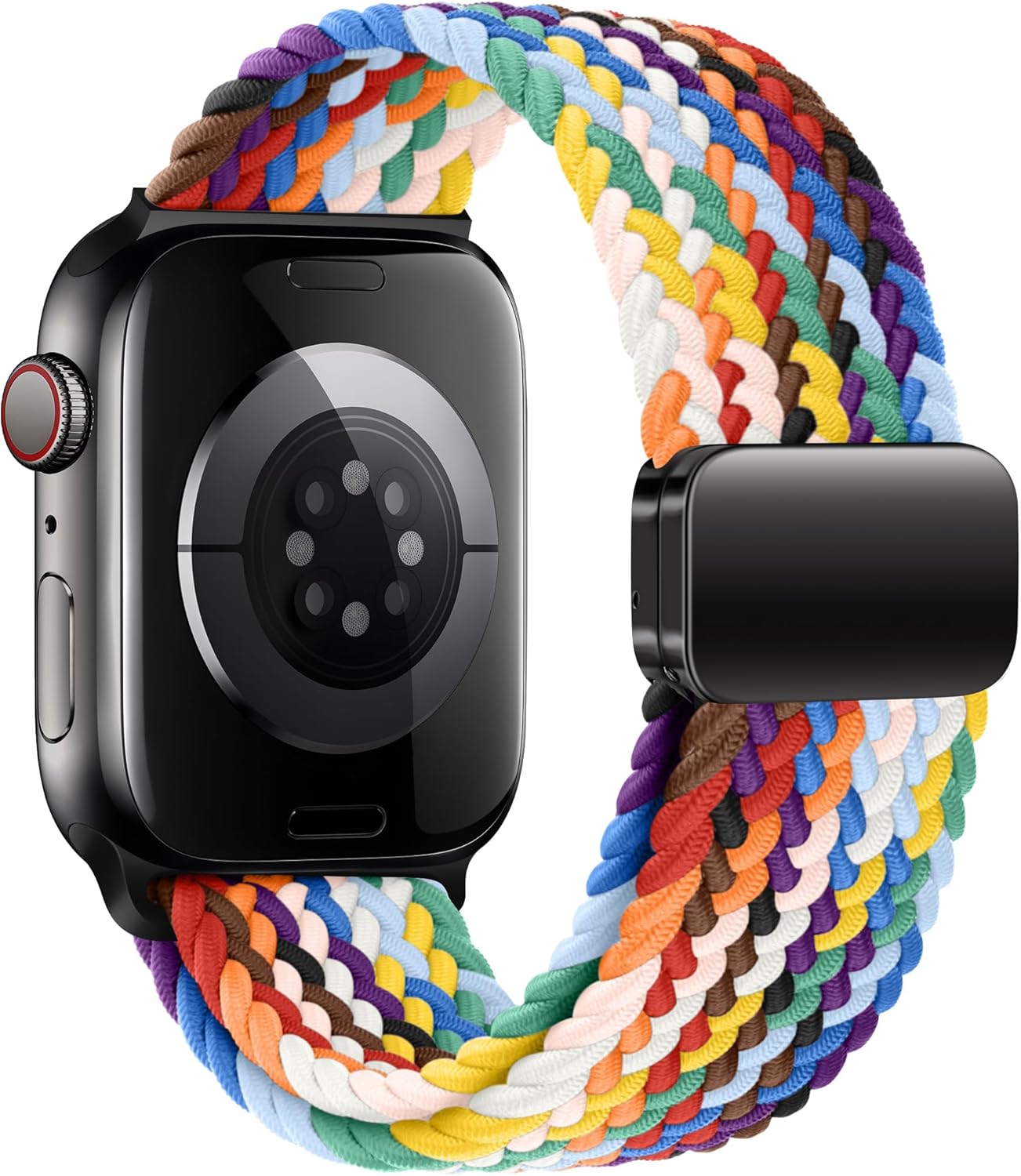 Mazoft Braided Bands With Magnetic Clasp Compatible with Apple Watch Band 38mm 40mm 41mm 42mm 44mm 45mm 46mm 49mm；Soft Nylon Sport Loop Strap for iWatch Series Ultra 2&1 10 9 8 7 6 SE 5 4 3 Women Men