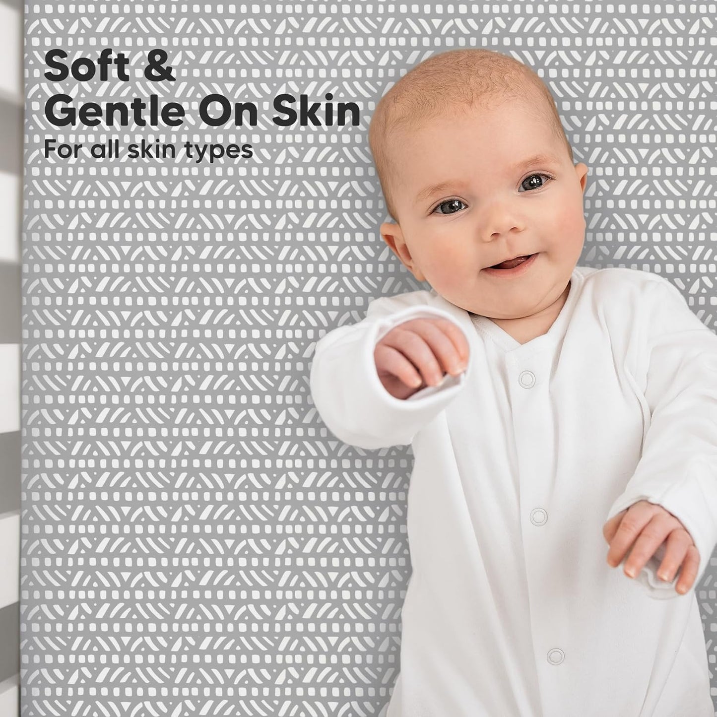 KeaBabies 2-Pack Organic Crib Sheets for Boys, Girls - 52x28 Fitted Crib Mattress Sheet Neutral, Breathable Jersey Cotton Cover for Baby Bed, Toddler Mattress, Soft & Cute Prints (Nordic)