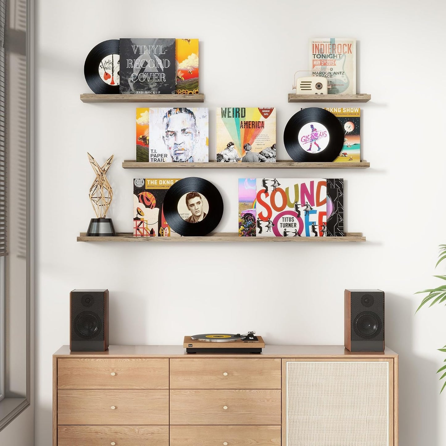 Floating Picture Ledge Shelves for Wall Set of 4, 36 Inch Wall Shelves with Lip Long Large Nursery Book Shelf for Toys Storage Kids Bookshelf Wall Mounted Living Room Bedroom Decor Frames
