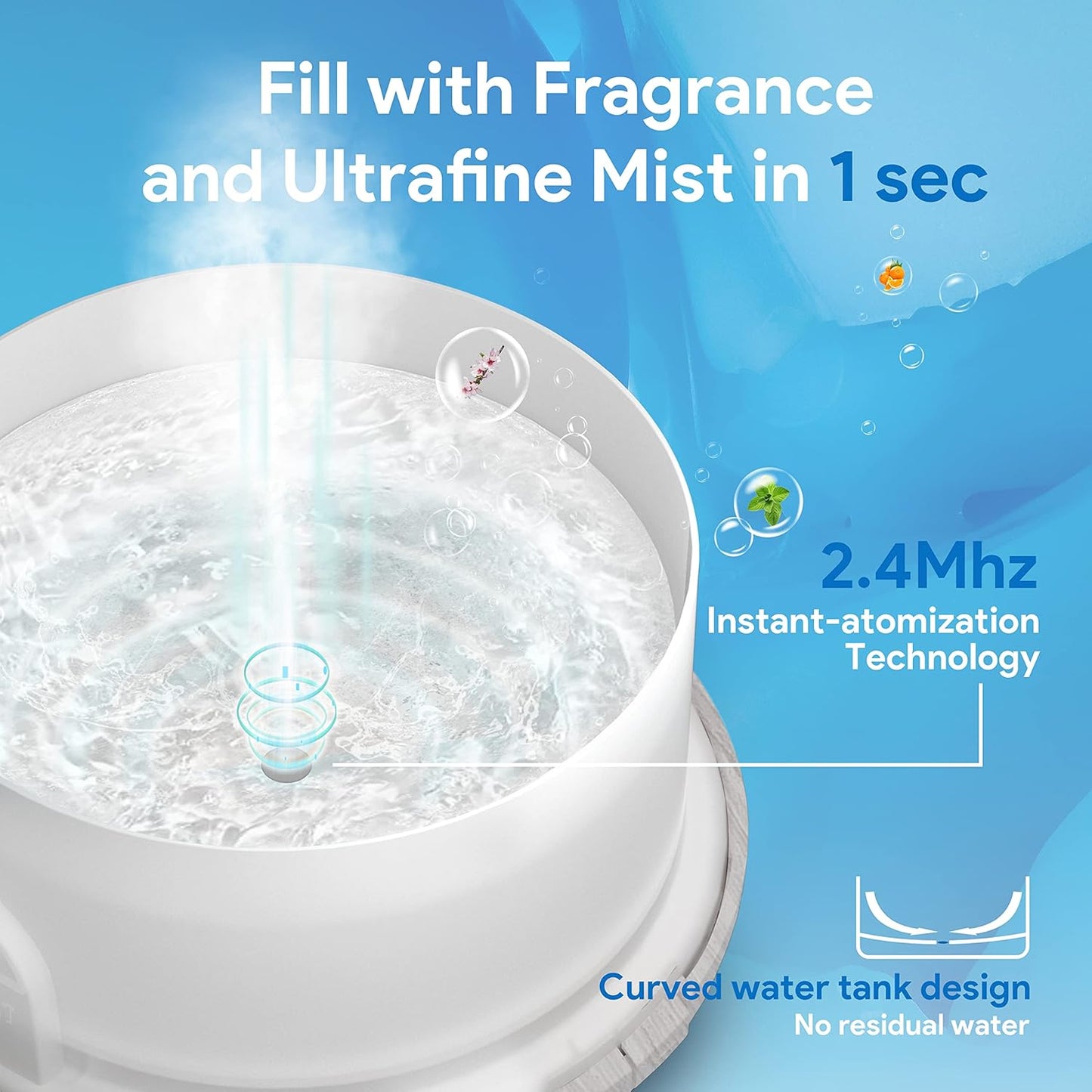 ASAKUKI 500ml Premium Essential Oil Diffuser with Remote Control, 5 in 1 Ultrasonic Aromatherapy Fragrant Oil Humidifier Vaporizer, Timer and Auto-Off Switch (White)
