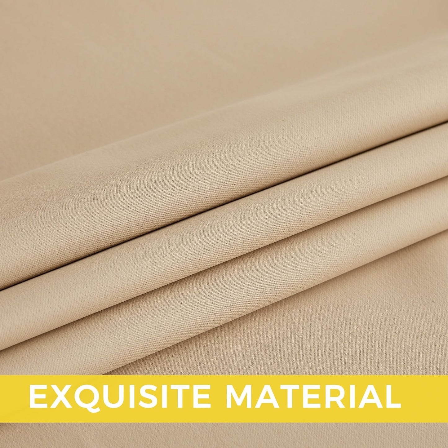 NICETOWN Blackout Curtain Panels for Bedroom, 2 Panels, W52 x L96-inch, Biscotti Beige, Thermal Insulated Grommet Top Blackout Draperies and Drapes for Living Room