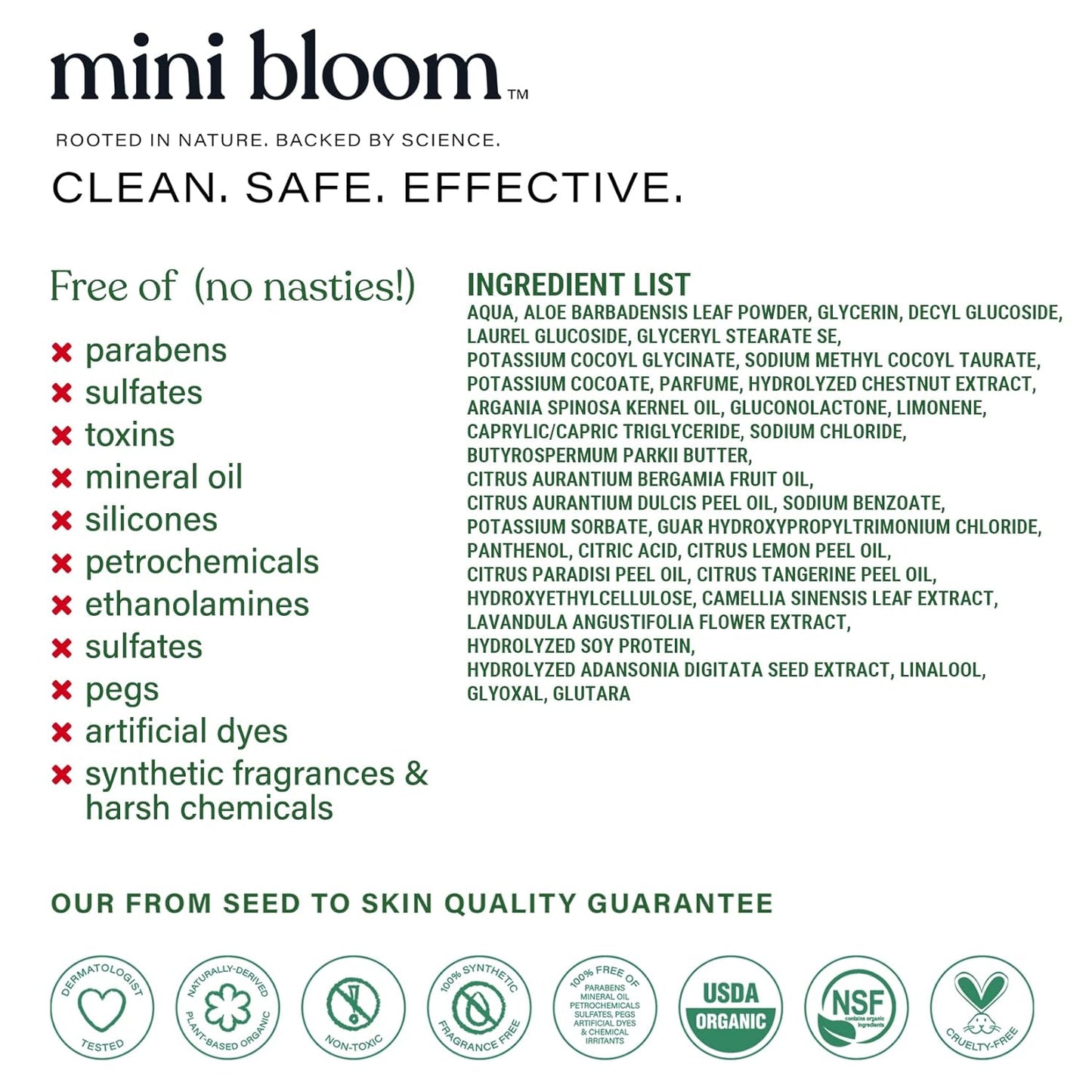 Fresh N’ Clean 2-in-1 Hair + Body Wash Shampoo Sulfate-Free Baby & Kid Safe Aloe leaf, Chamomile extract, Lavender & Botanicals - Travel Size