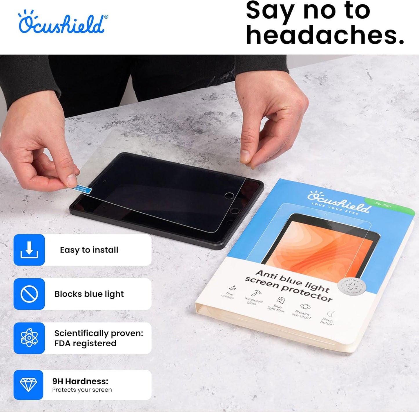 Ocushield Anti Blue Light Tempered Glass Screen Protector for Apple iPad Air 11" (2024 & 2025) - Blue Light Filter for iPad - Anti Glare - Protect Your Eyes & Improve Sleep