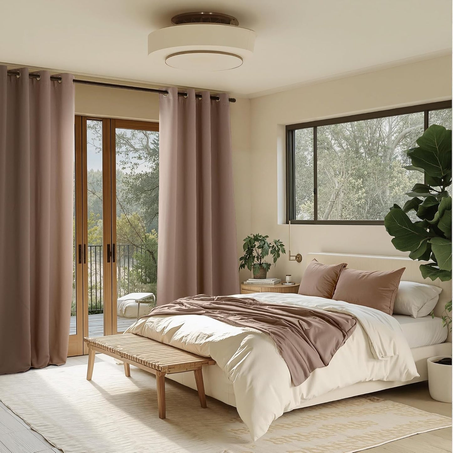 NICETOWN 108 Inch Long Curtains for Bedroom 2 Panels Set, Cappuccino Thermal Insulated Grommet Curtains for Living Room, Noise Reducing Window Treatment Drapes for Nursery, 2 Panels, W52