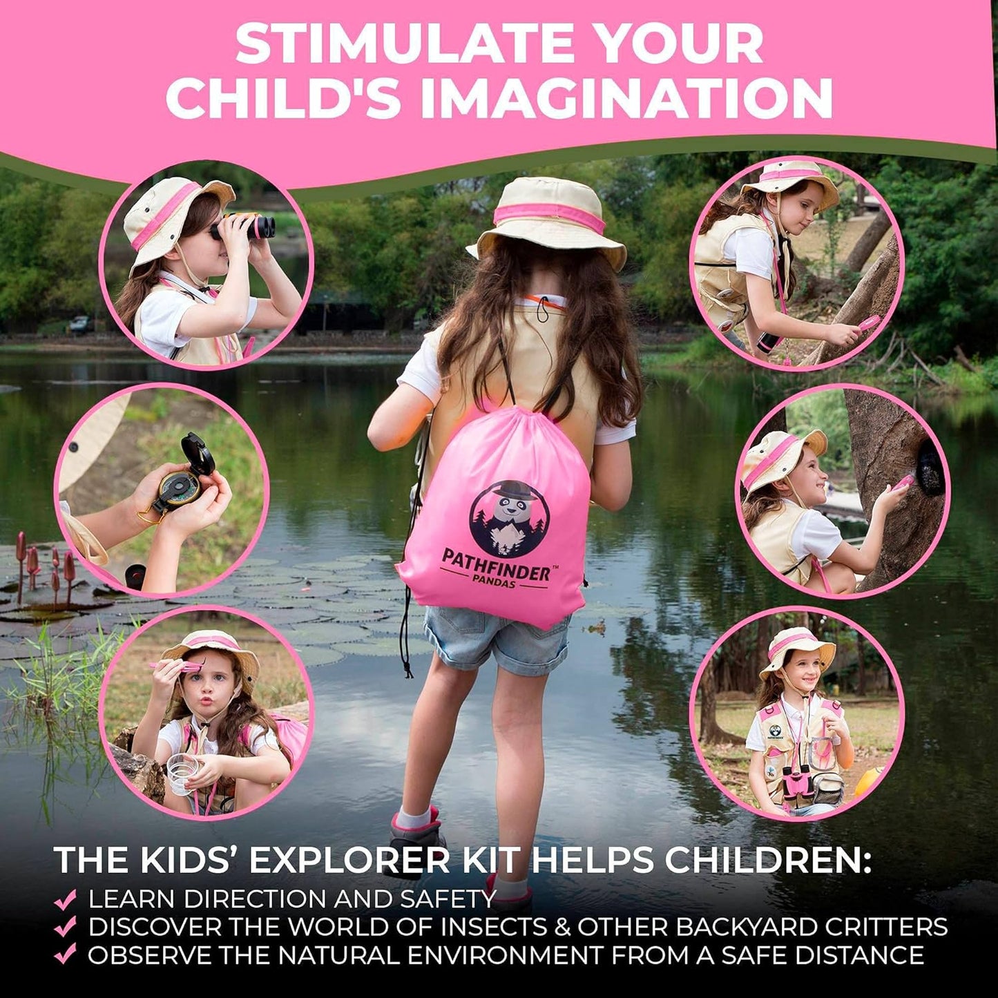 Kids Explorer Kit with Safari Vest & Hat for 3-12 Year Old Boys & Girls - Safari Costume Kids, Zoo Keeper, Paleontologist & More - Giftable STEM Outdoor Explorer + Bug Ebook