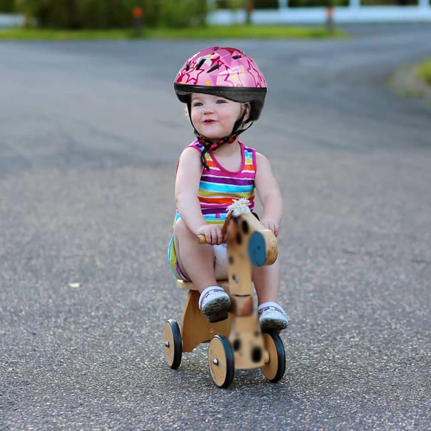 Kids Helmet Adjustable for Kids Ages 3-8 Years Old Boys Girls, Toddler Helmet with Protective Sports Gear Set Knee Elbow Pads Wrist Guards for Cycling Skateboard Scooter