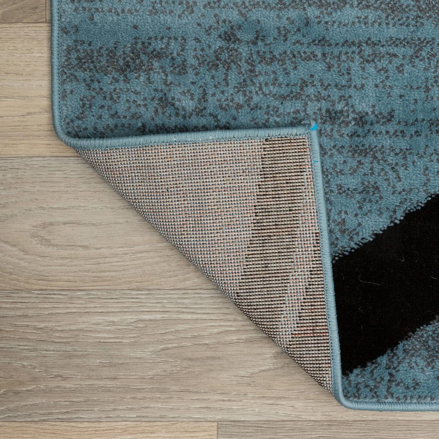 Rugshop Modern Wavy Circles Design Runner Rug 2' x 10' Blue
