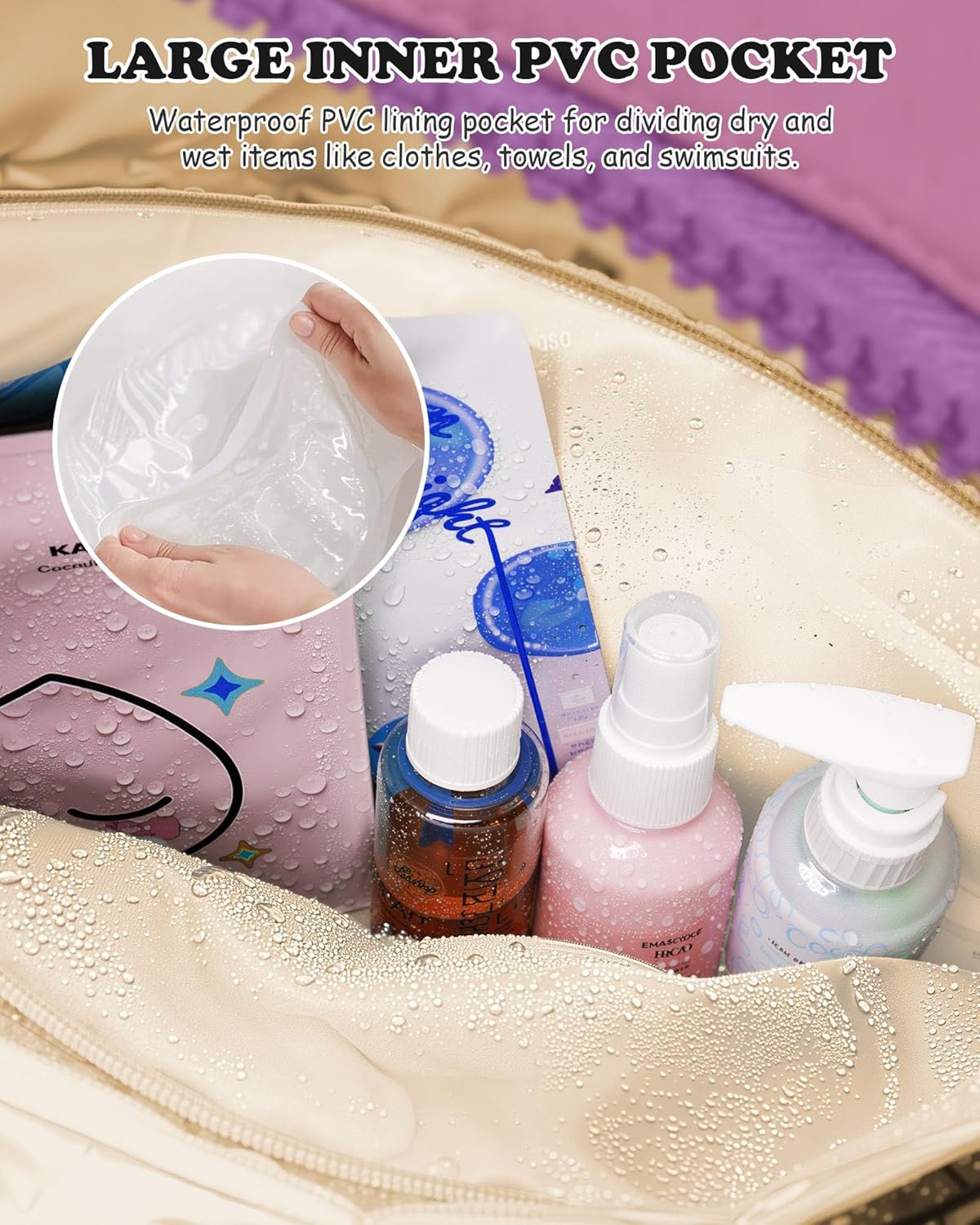 Duffle Bag with Initial, Spend The Night Bags for Women，Sweet Gift-Overnight Bag with Wet Pocket，Lightweight Travel Bags Personalized Gym Tote with Makeup Pouch