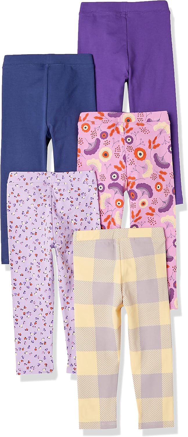 Amazon Essentials Girls and Toddlers' Leggings, Multipacks