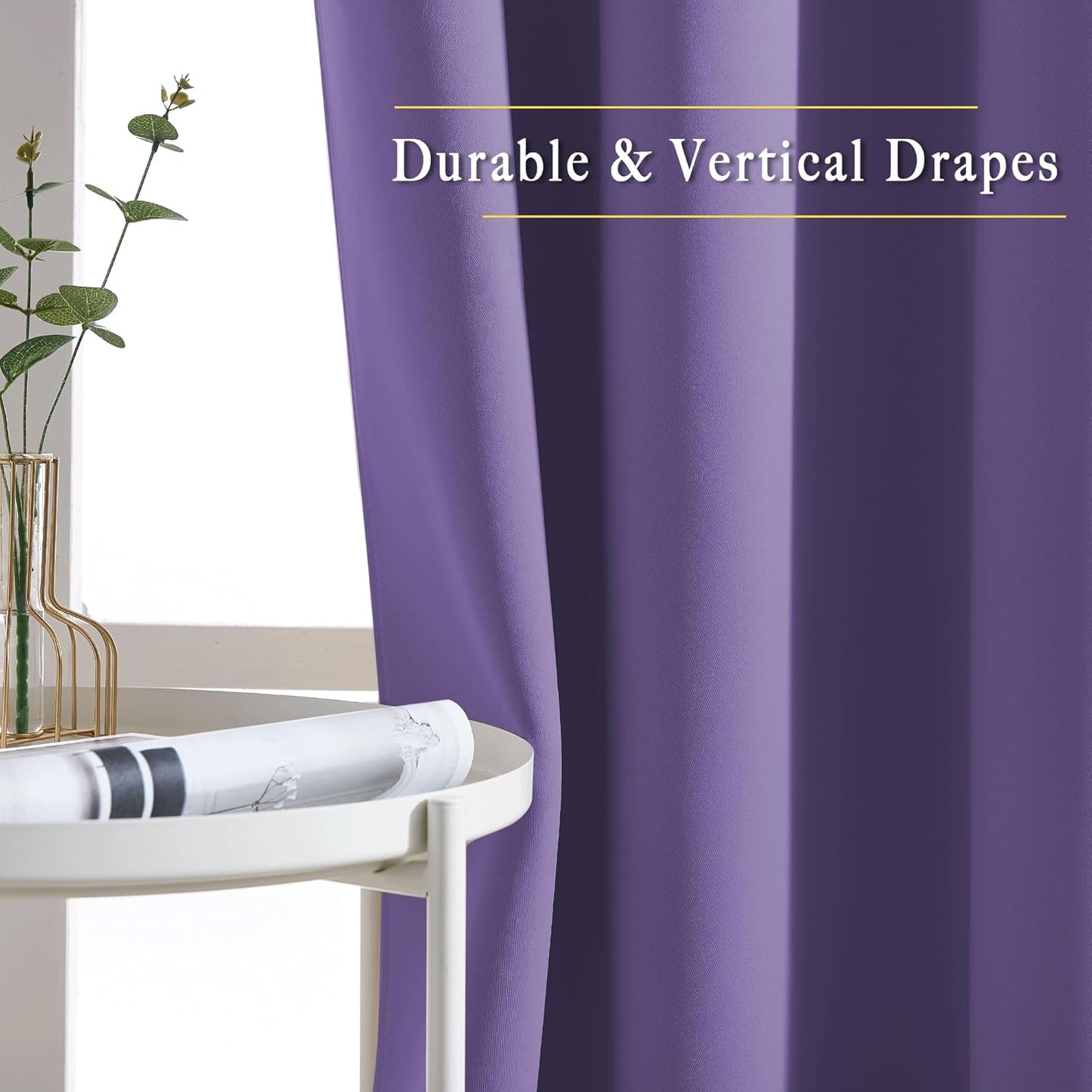 NICETOWN Insulated Curtains Blackout Draperies - Window Treatment Blackout Curtains/Drapes for Bedroom/Living Room Window (63 inches Long, 2 Panel Set, Lilac Purple)