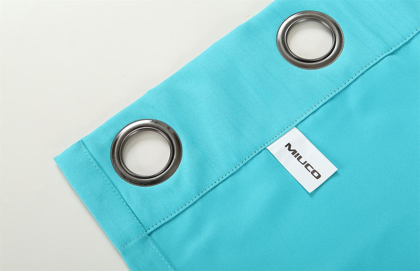 MIUCO Blackout Curtains Room Darkening Curtains Textured Grommet Window Curtains for Living Room 2 Panels 52x84 Inch Long Turquoise