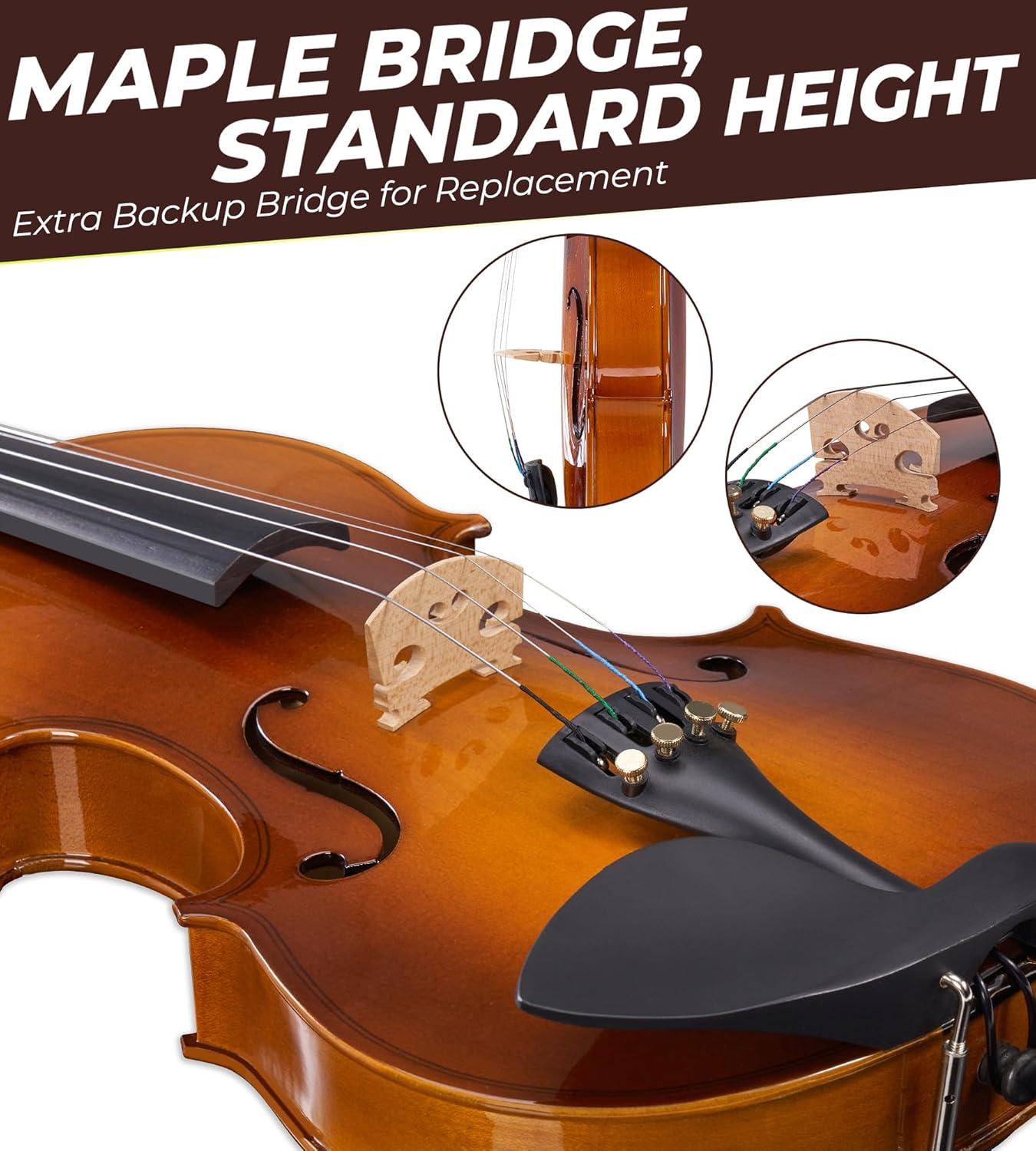Vangoa Violin 1/4 Size for Kids Beginners Full Set, Spruce Childrens Fiddle Quarter Bundle Outfit Small Acoustic Violins Starter Kit Package w/Side Solidwood, Hard Case for School Students Ages 4-6