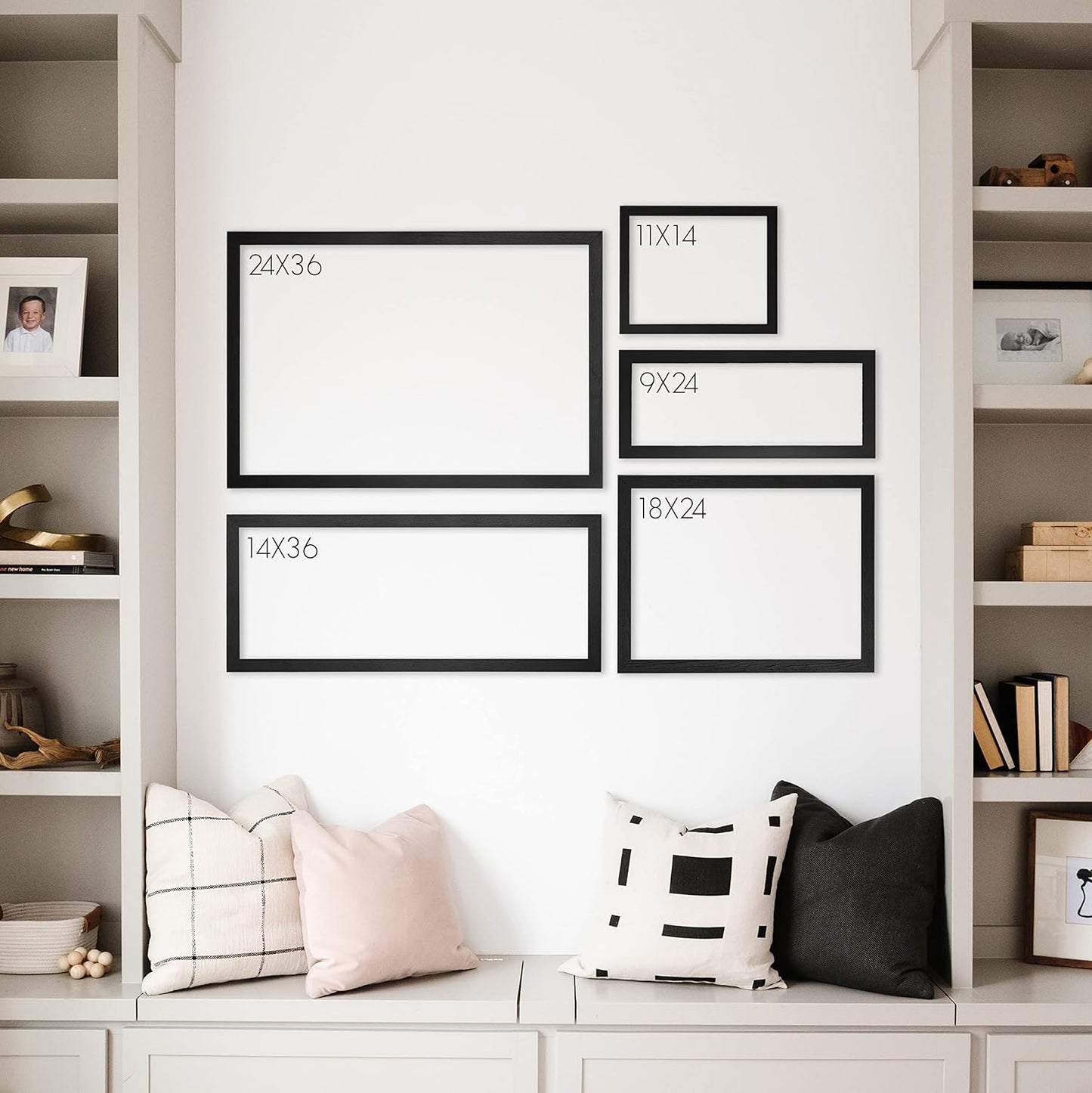 Personalized Dry Erase Wall Calendar with Custom To do list and Notes Organization Sections | Large Whiteboard Calendar (24" W x 18" H, Black Frame)