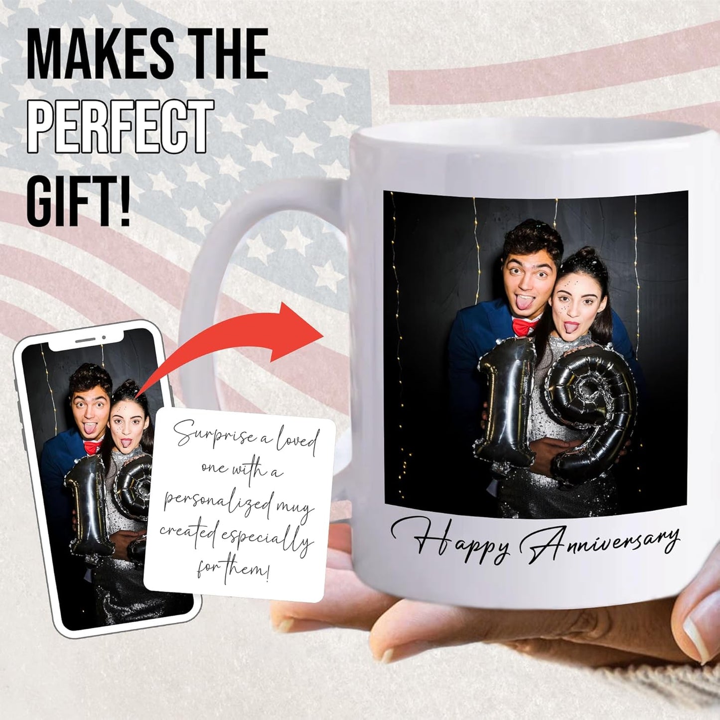 Custom Mug Upload Your Picture Personalized Coffee Mug with Photo Text Name Customized Cup Unique Ideas Gifts for Men Women Mom Dad Girlfriend Halloween Christmas Thanksgiving