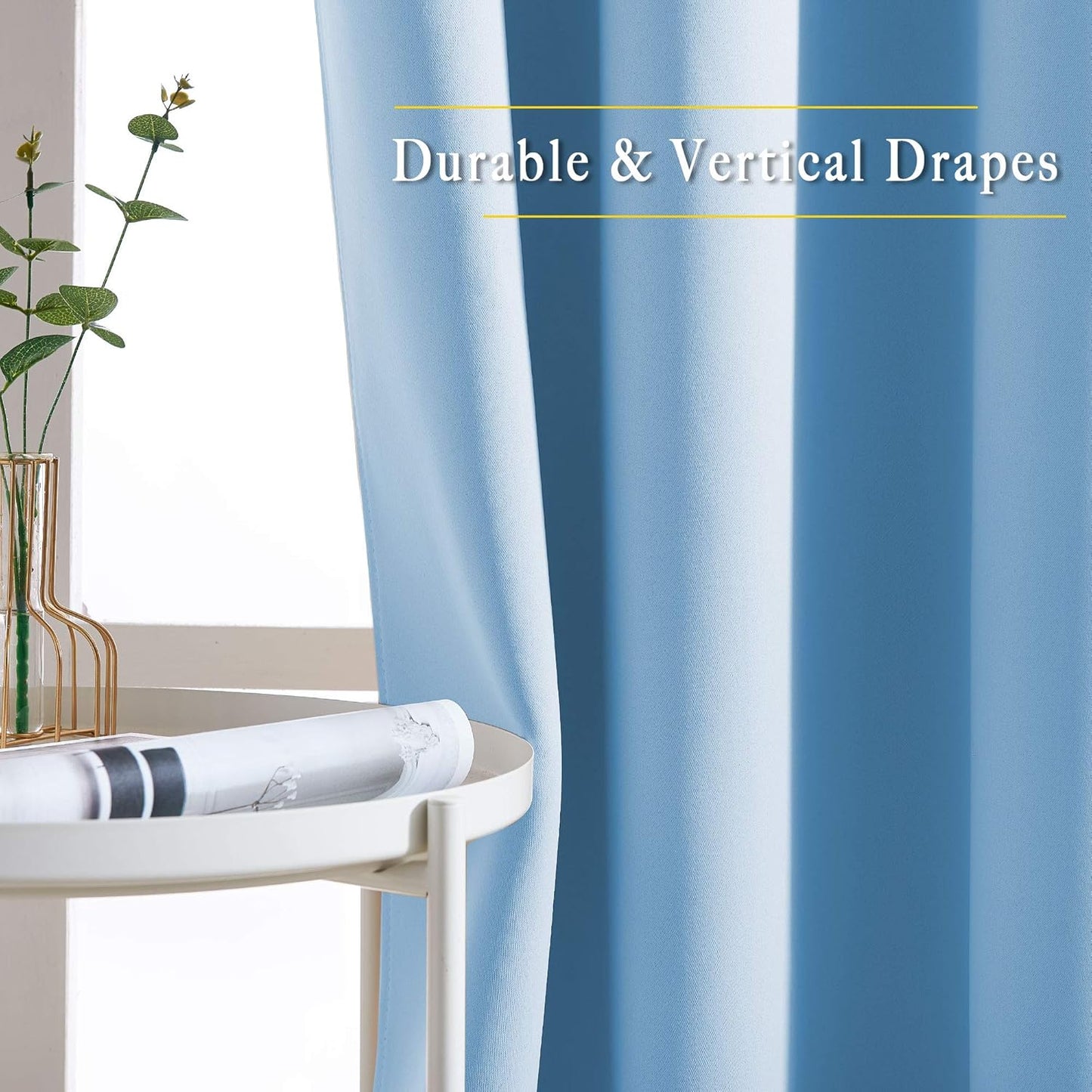 NICETOWN Room Darkening Blue Curtains 102 inches Long 2 Panels, Grommet Thermal Curtains Light & Sound Reducing Window Treatments for Living Room/Bedroom, W66 x L102
