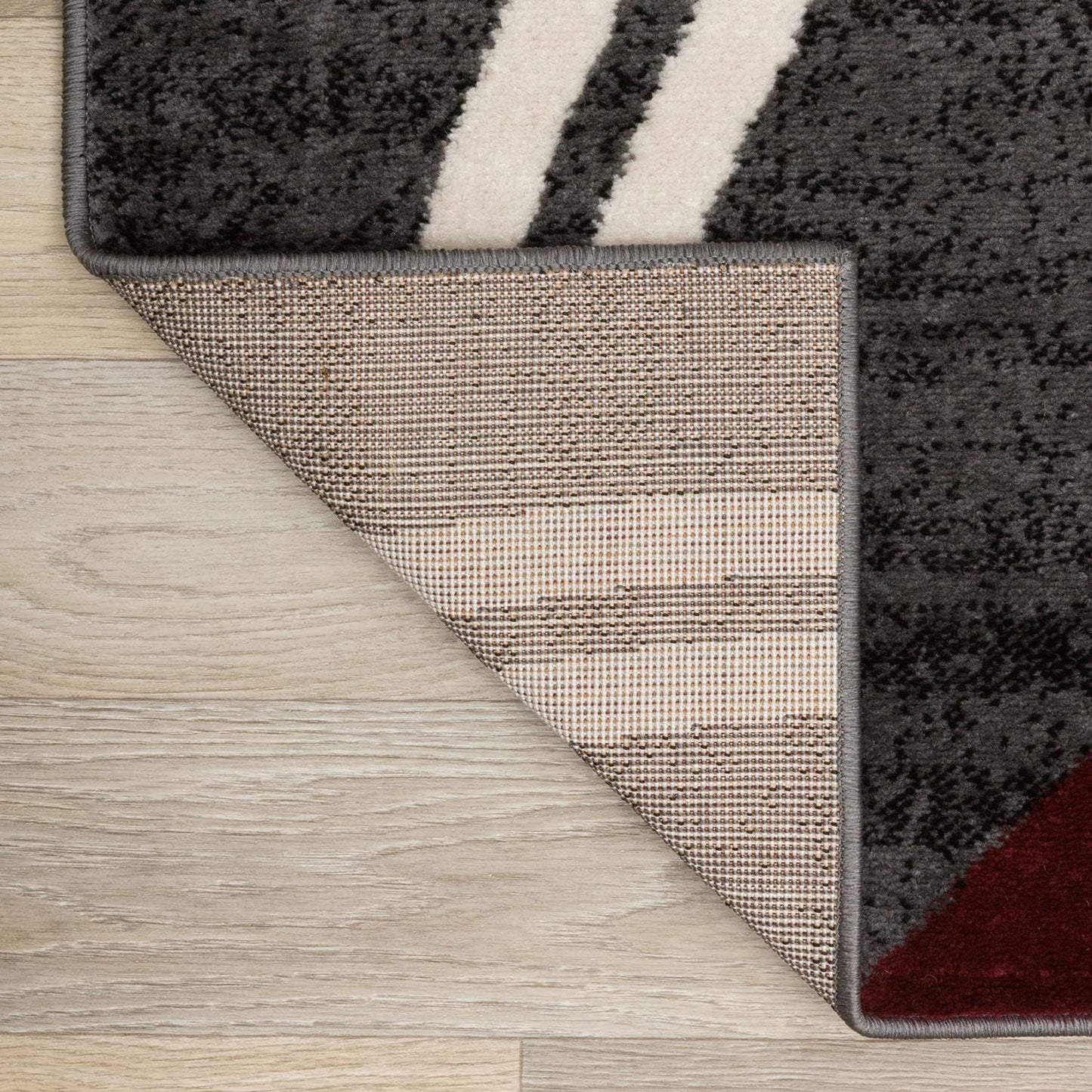 Rugshop Modern Wavy Circles Design Runner Rug 2'7" x 12' Red
