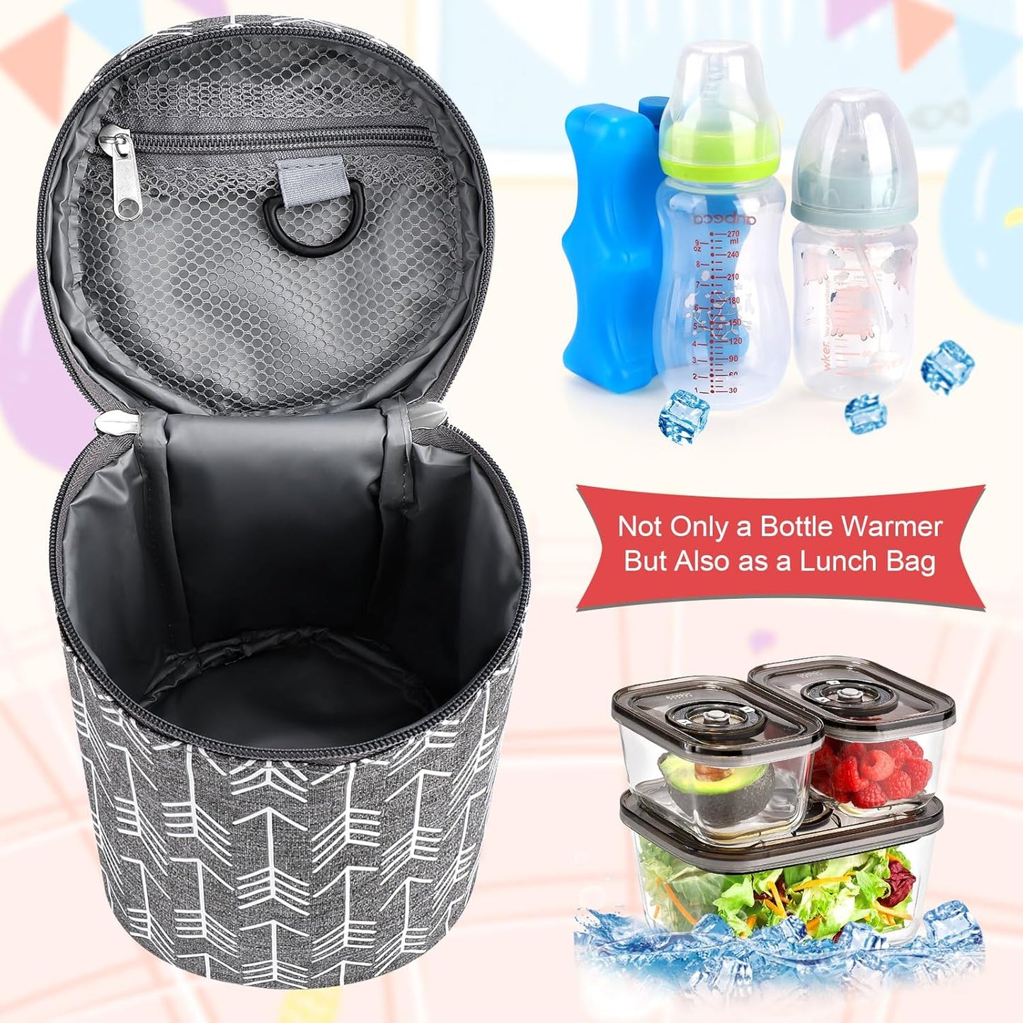 Accmor Breastmilk Cooler Bag, Insulated Baby Bottle Cooler Tote Bags for Nursing Mom Daycare