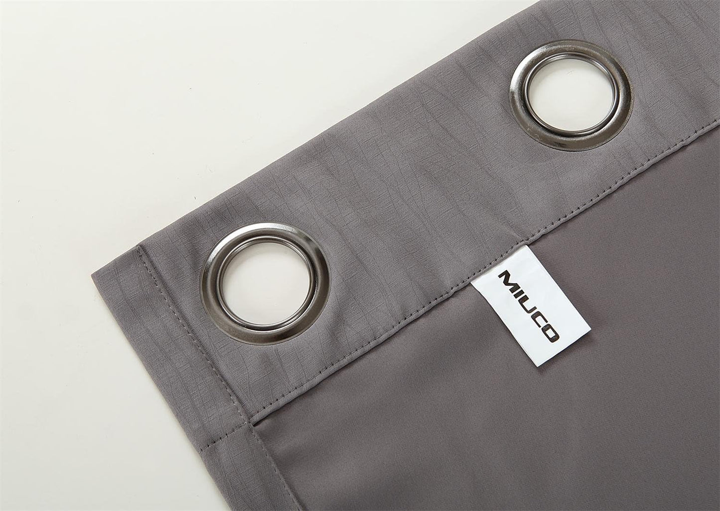 MIUCO Blackout Curtains Room Darkening Curtains Textured Grommet Curtains 2 Panels for Living Room 52 x 84 Inch Grey