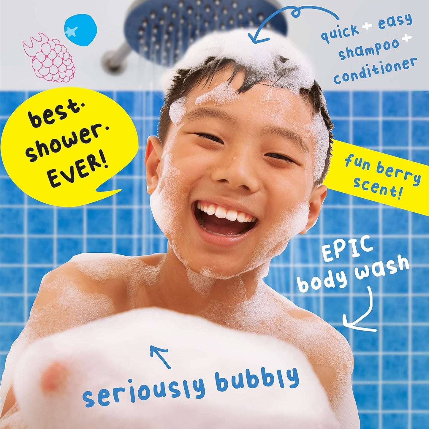 Mr. Bubble Berry Smooth 3-in-1 Body Wash, Shampoo & Conditioner Plus Honey Moisturize and Smooth Hair and Body 3-Pack