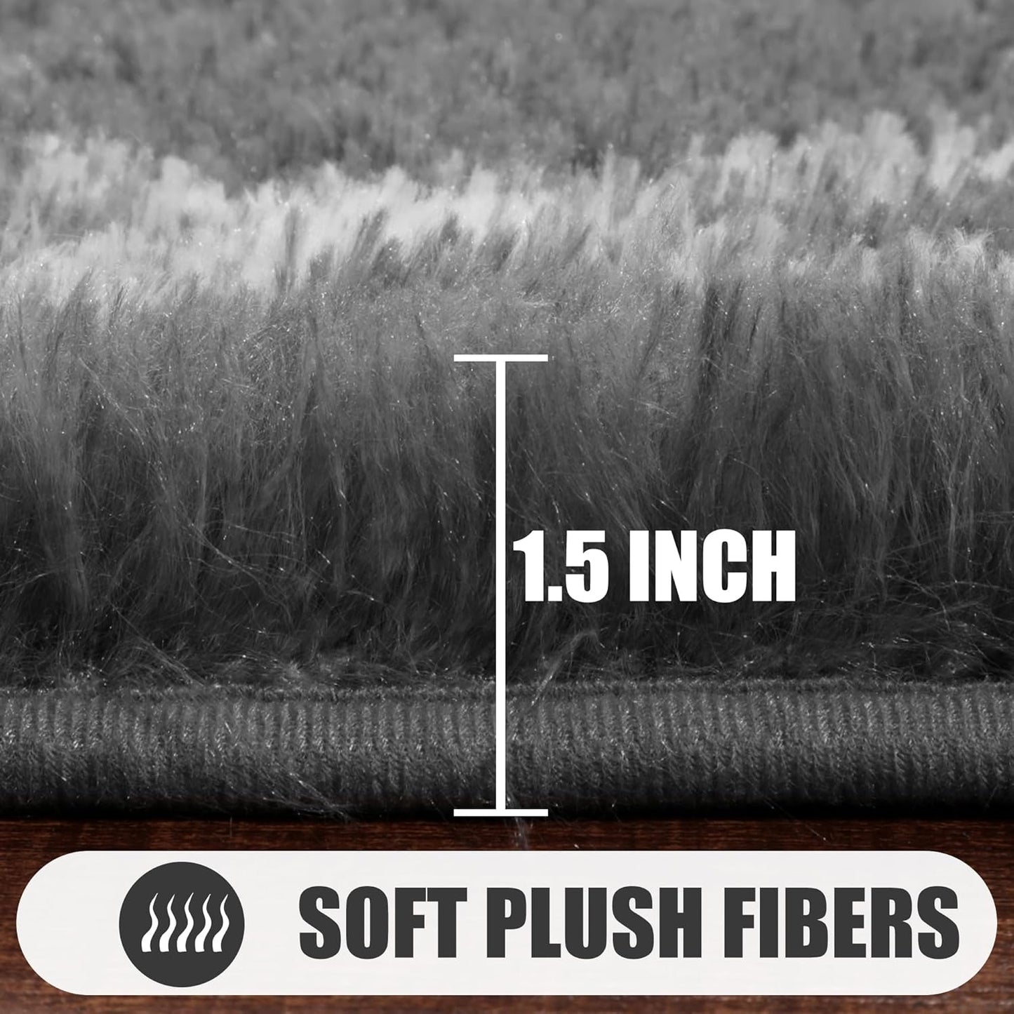 ONASAR Area Rugs for Living Room Bedroom, 5x8 Washable Fluffy Grey and White Rug, Geometric Boho Soft Plush Shaggy Fuzzy Floor Carpet for Nursery Kids Girls Boys Teen Dorm Home Decor Aesthetic