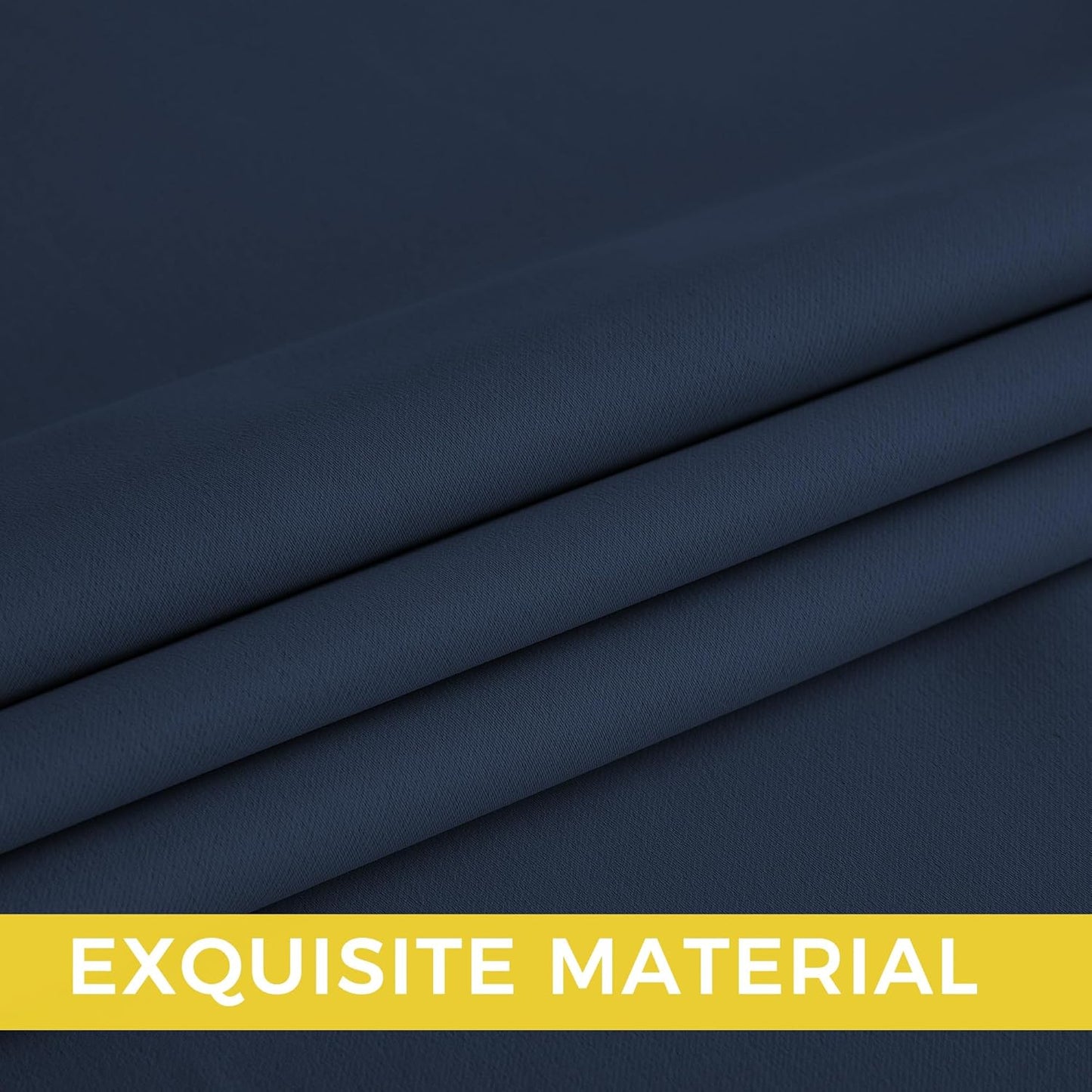 NICETOWN Navy Blue Blackout Curtains 102 inch Long, Thermal Insulated Grommet Privacy Energy Saving Shades for Bedroom, Living Room, Bathroom, Laundry, Patio, Closet, 2 Panels, W52 x L102