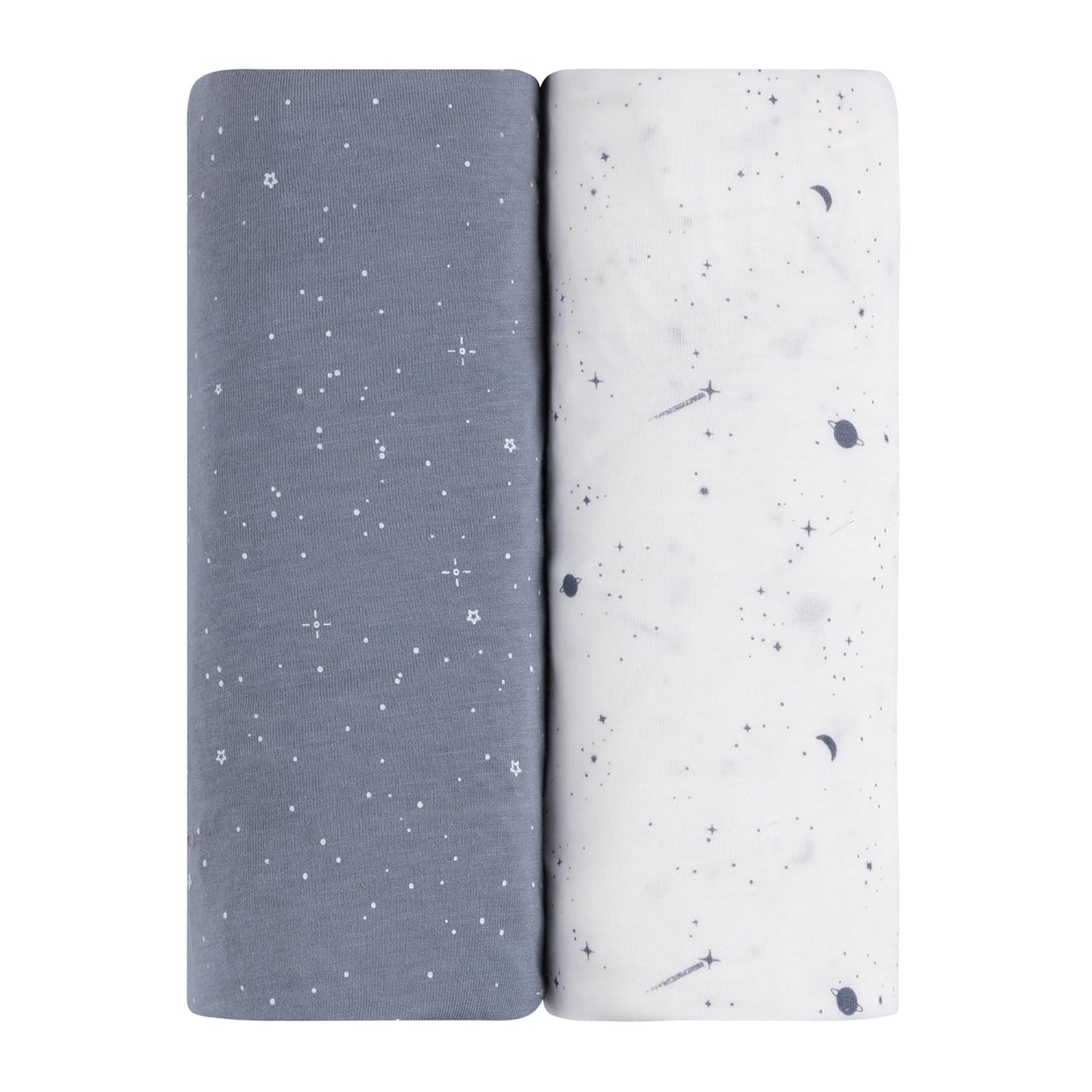 Ely’s & Co. Changing Pad Cover, Diaper Changing Table Sheets, 2 Pack, Cradle Sheet Set for Baby Boys, 100% Jersey Knit Cotton, Celestial Blue Collection, 32”x16”x5”