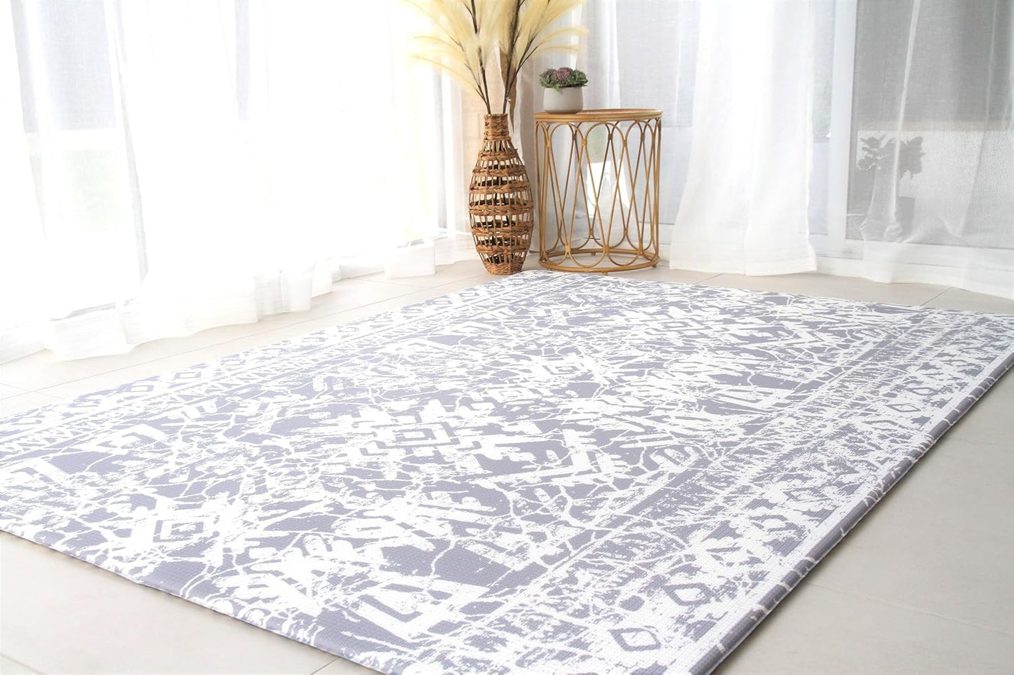 Cushmat Stylish Reversible Foam Play Mat (Large, Explorer - Cloud Indigo) - Soft, Waterproof, Durable Play mat for Infants, Babies, Toddler, Kids & Grownup - 6.5ft x 4.5ft