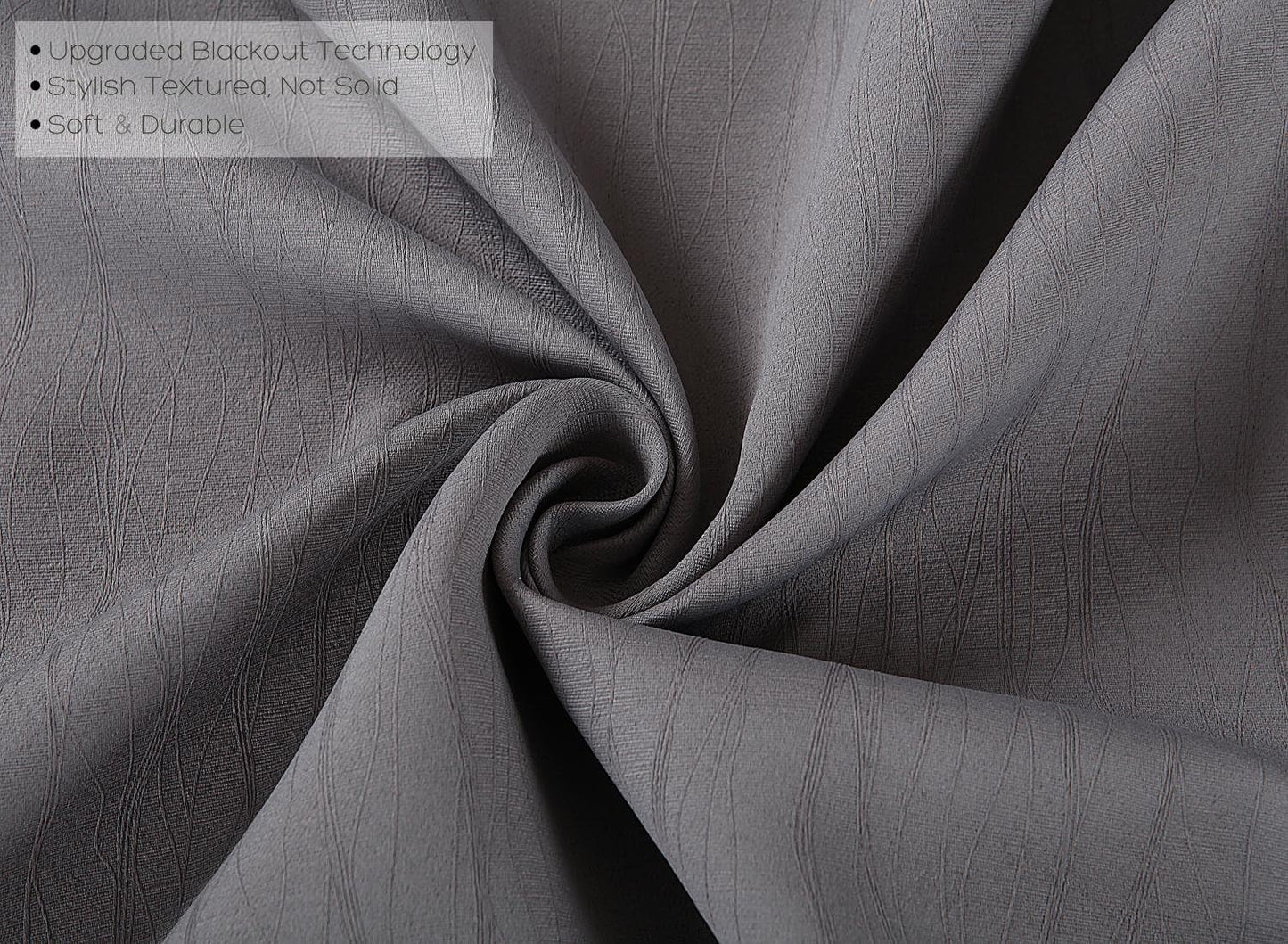 MIUCO Blackout Curtains Room Darkening Curtains Textured Grommet Curtains 2 Panels for Living Room 52 x 84 Inch Grey