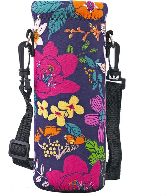 AUPET Water Bottle Bag Carrier,24oz/32oz Insulated Neoprene bottle Sling Holder Case Pouch Cover for 1000ML/750ML Bottles with Shoulder Strap for walking