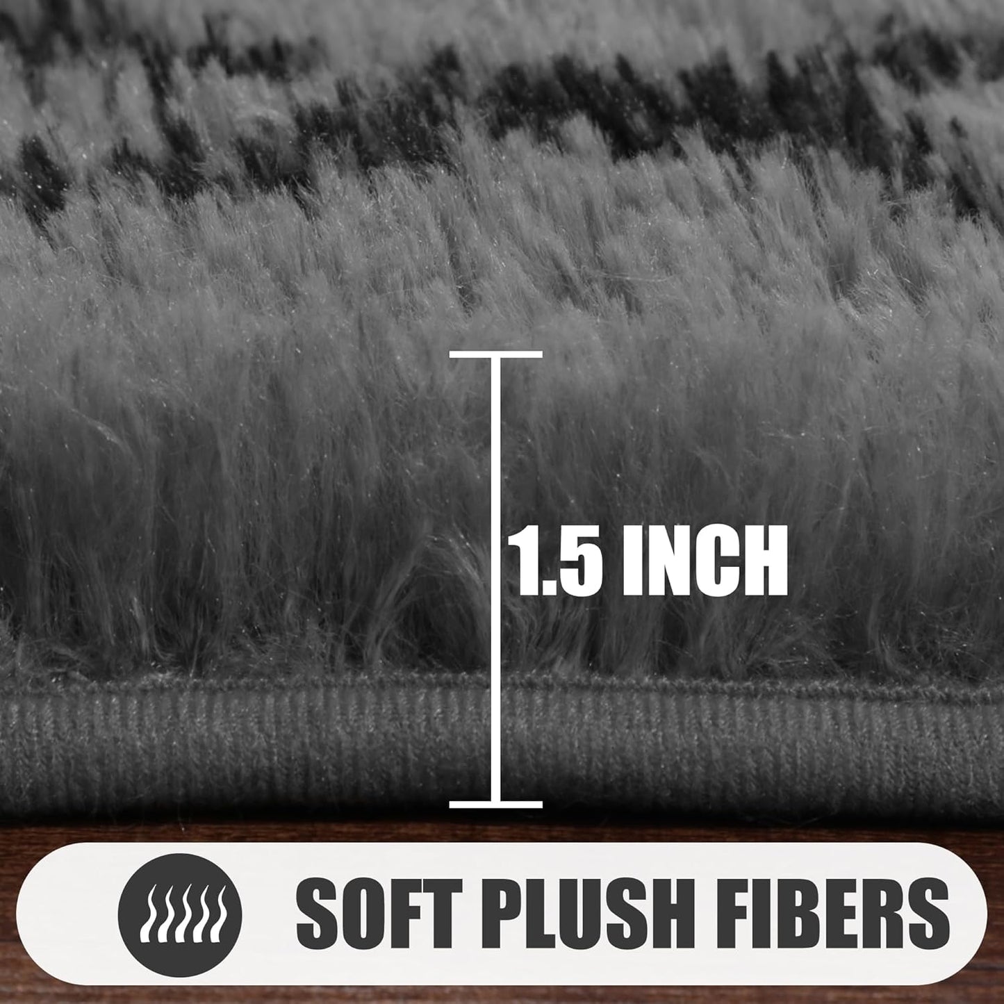 ONASAR 5x7 Area Rugs for Living Room Bedroom, Washable Fluffy Grey and Black Throw Rug, Geometric Boho Soft Plush Shaggy Floor Carpet for Nursery Kids Girls Boys Teen Dorm Home Decor Aesthetic