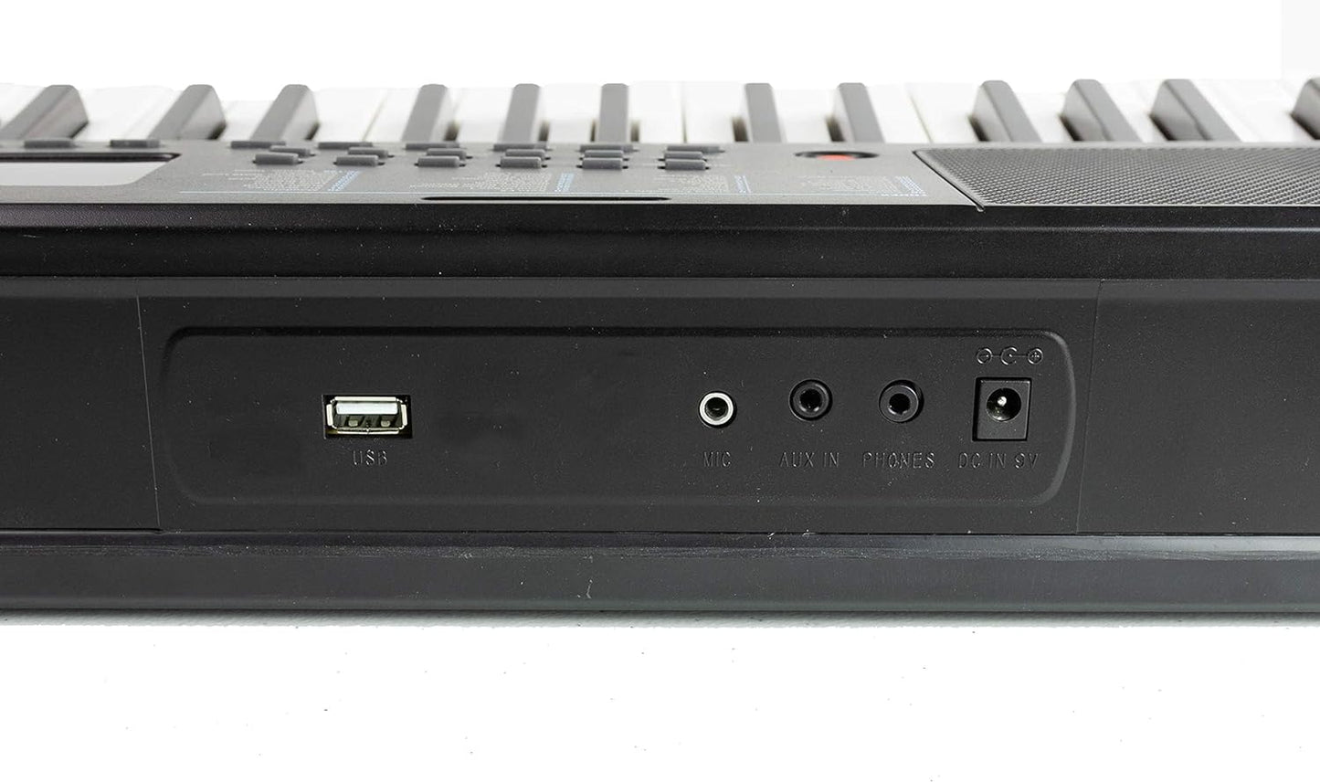 RockJam Compact 61 Key Keyboard with Sheet Music Stand, Power Supply, Piano Note Stickers & Simply Piano Lessons