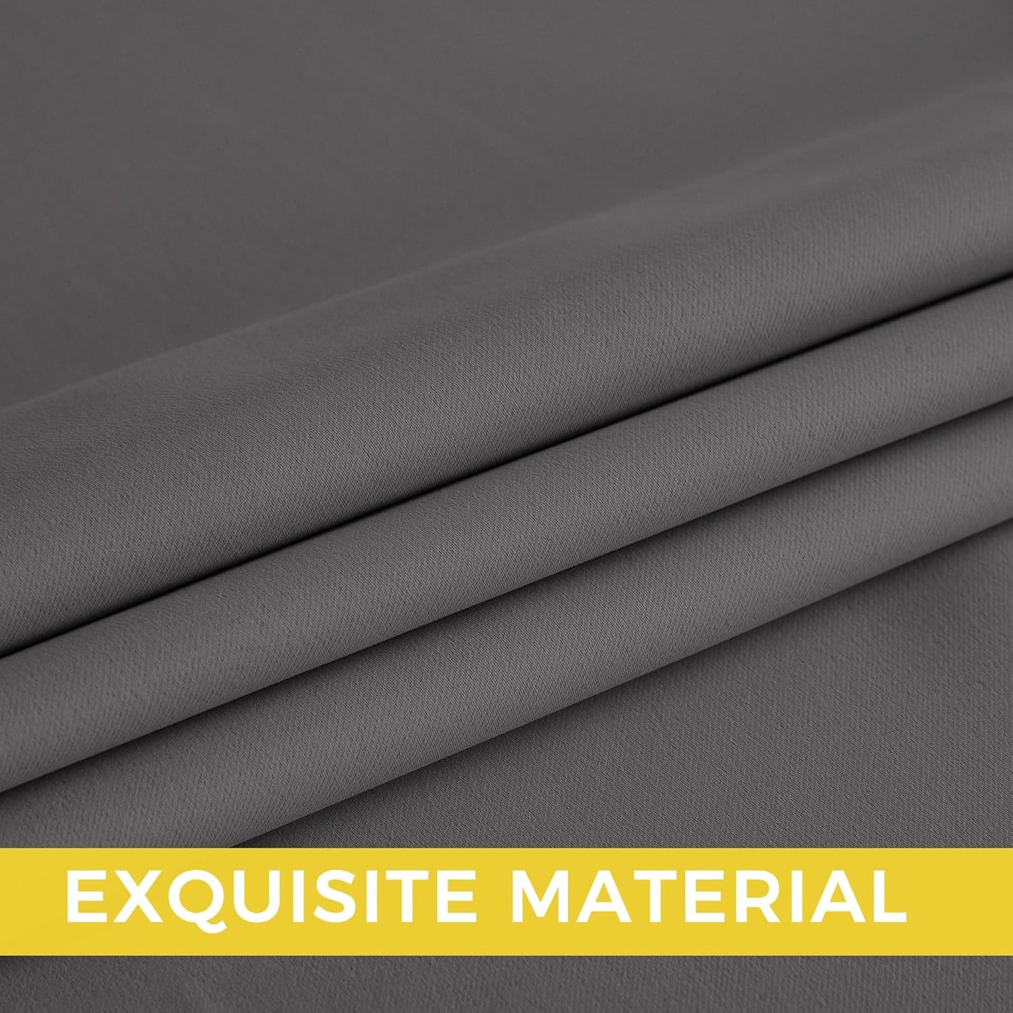 NICETOWN Grey Blackout Curtains for Bedroom 90 inches Long, Thermal Insulated Grommet Curtains for Living Room, Noise Reducing Privacy Window Treatment Drapes for Nursery, Laundry Patio, 2 Panels, W52