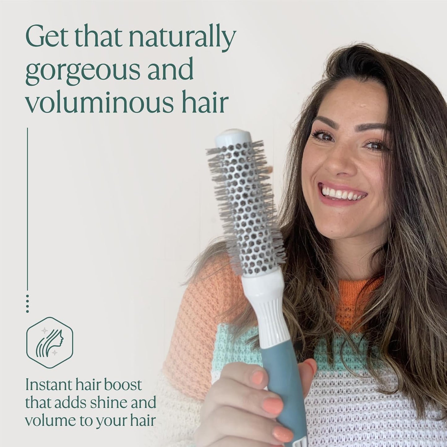 Small Round Brush for Precise Styling and Manageable Blowouts (0.75 inch) - Salon-Quality Tool for Wet or Dry Hair (Not Electrical)