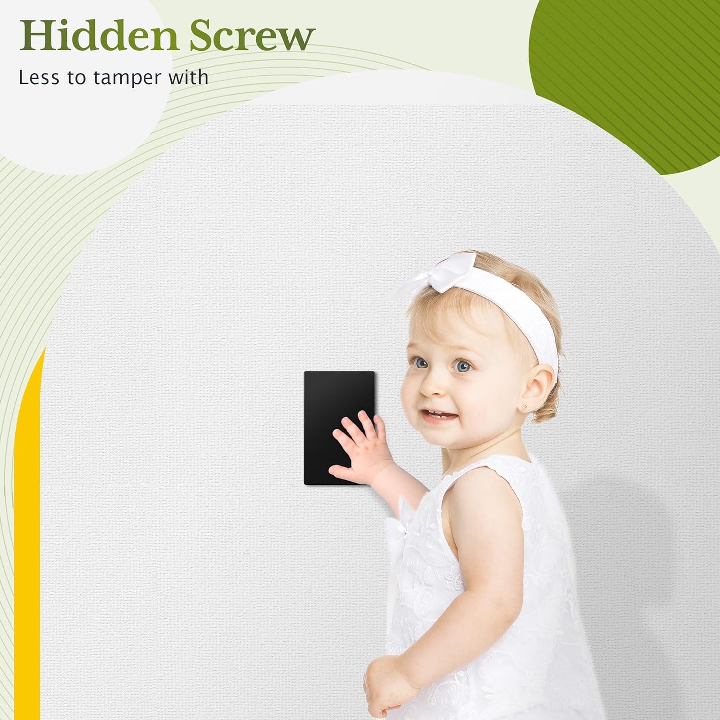 TG Mid-Size Screwless Blank Wall Plate, Child Safe Blank Device Outlet Cover, Medium Size 1-Gang 4.88" H x 3.11" L, Polycarbonate Thermoplastic, UL Listed, SP-MB1-BK, Black (1 Pack)