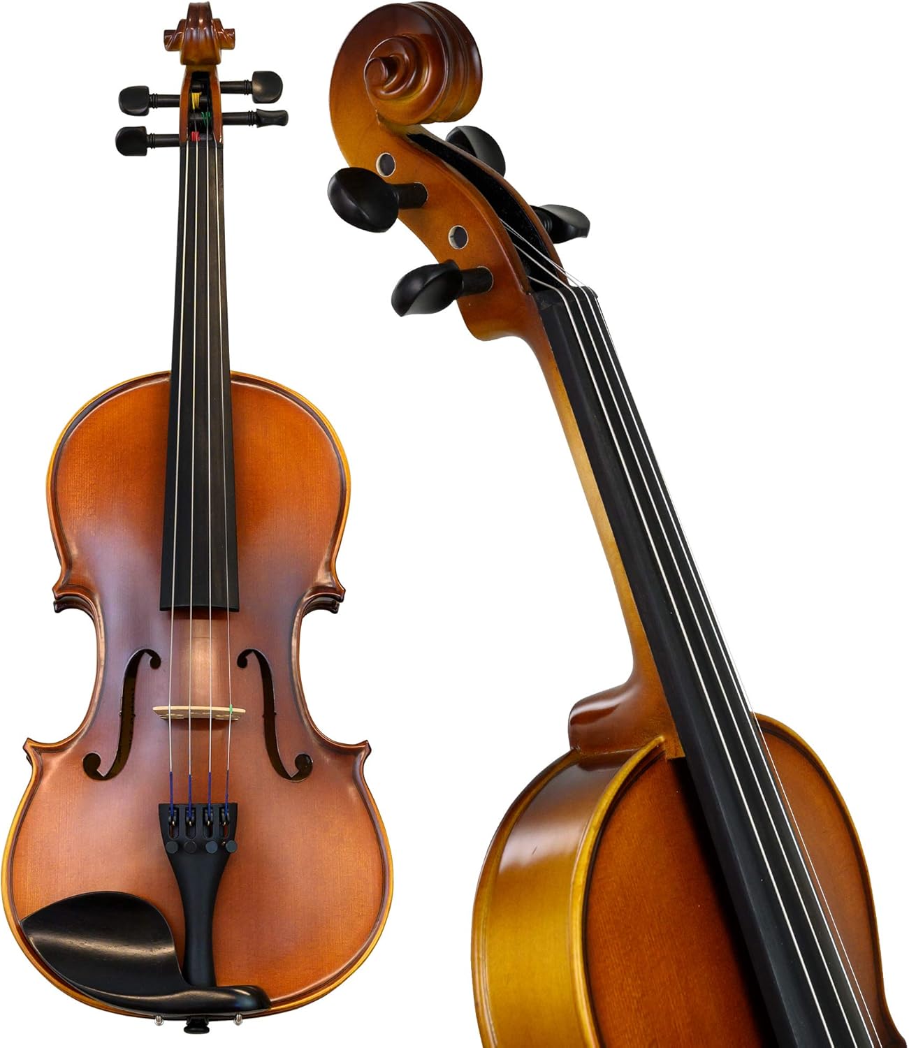 Bunnel Premier Violin Outfit 4/4 Full Size - Carrying Case and Accessories Included - Solid Maple Wood and Ebony Fittings By Kennedy Violins