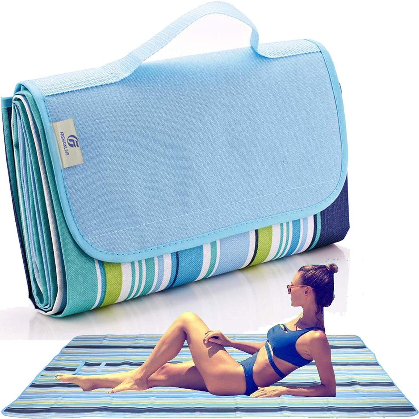 Beach Blanket Extra Large Picnic Blankes Sandproof Waterproof Outdoor Indoor Blanket Lightweight Handy Mat Portable Beach Mat for Camping Hiking Travel Park Grass 80" x 80"