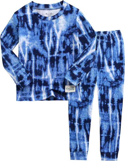 VAENAIT BABY 12M-12Y Toddler Kids Boys Girls 100% Cotton Marbling Tiedye Sung Fit Sleepwear Pajamas 2pcs Pjs Set