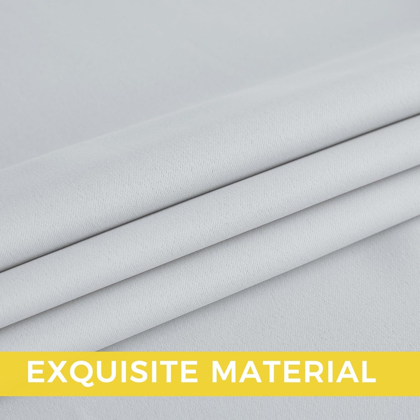 NICETOWN Blackout Curtains Panels for Bedroom, 2 Panels, 52 x 96 Inch, Greyish White, 3 Pass Microfiber Noise Reducing Thermal Insulated Solid Ring Top Blackout Window Drapes