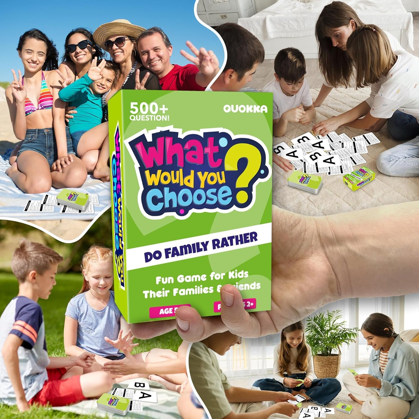 QUOKKA Board Games for Kids 8-12 Years - Family Edition - Card Game for Kids Ages 6-8 - What Would You Choose - Pick Your Answer - Improved Version